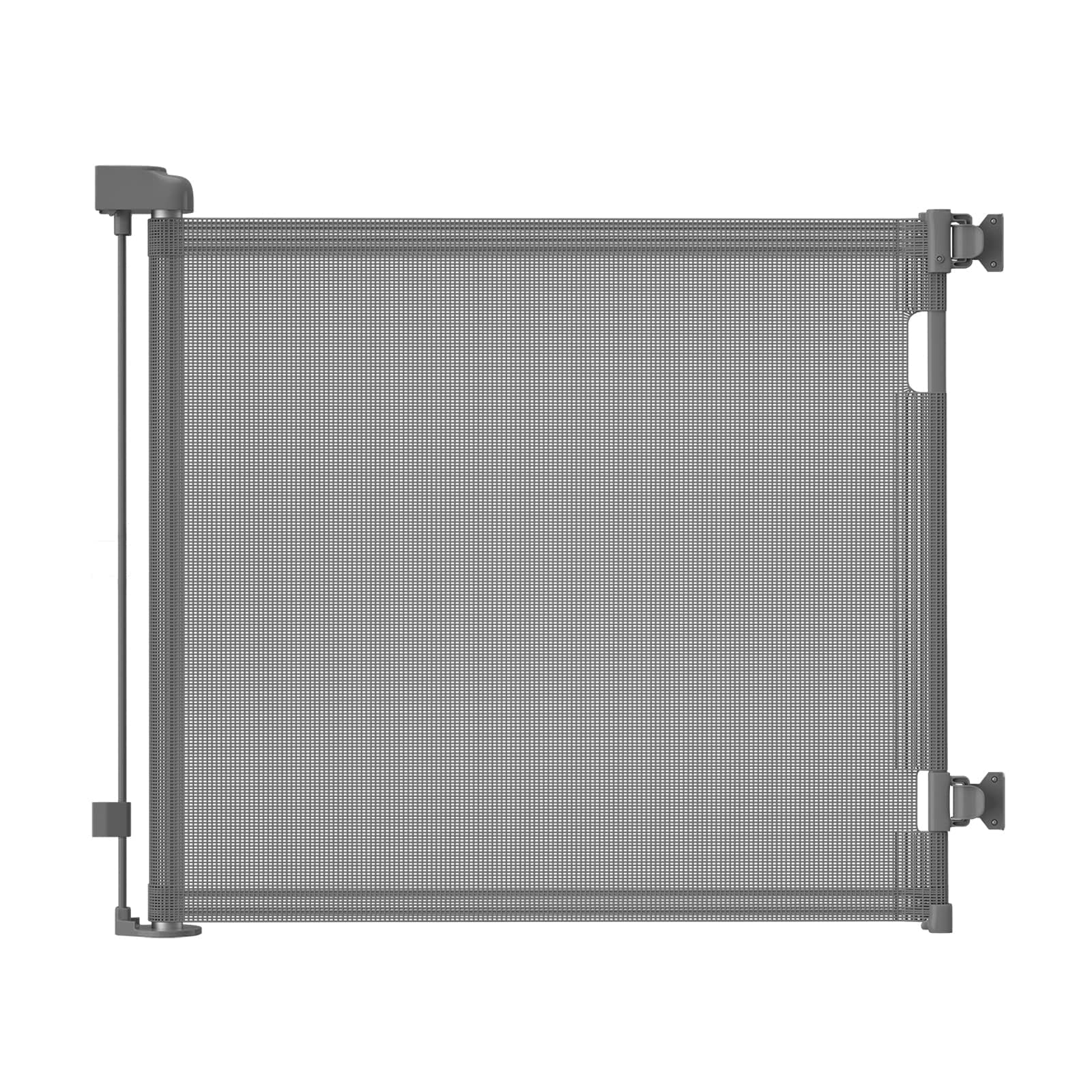 Dearlomum Retractable Baby Gate,Mesh Baby Gate or Mesh Dog Gate,84 cm Tall,Extends up to 140 cm Wide,Child Safety Gate for Doorways, Stairs, Hallways, Indoor/Outdoor（Grey)