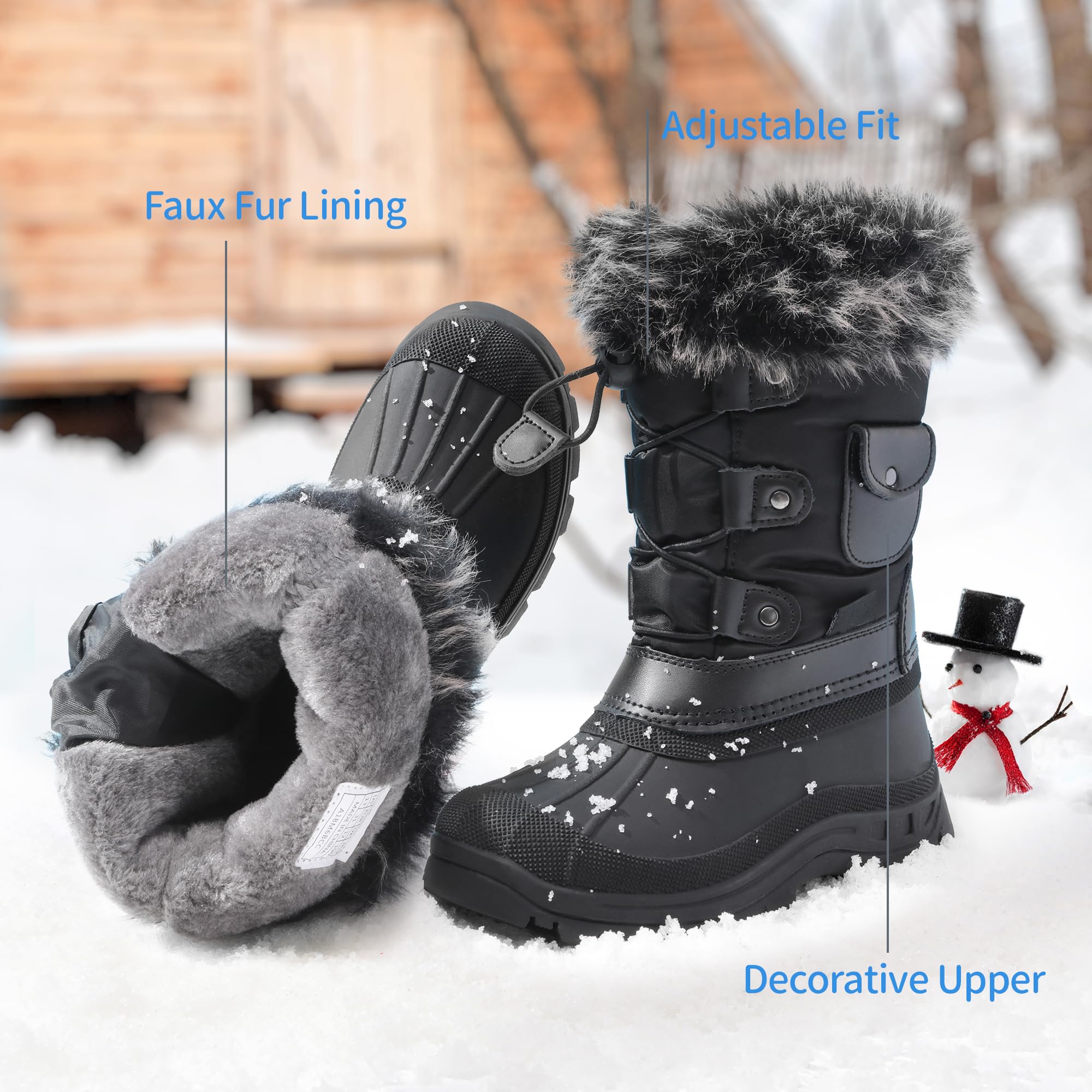 Size: 37.5 - DREAM PAIRS Boys Girls Snow Boots Waterproof Outdoor Warm Cozy Anti-Slip Mid Calf Faux Fur Lining Insulated Winter Shoes for Little/Big Kids,Size 5 Big Kid,Black,KSNOW