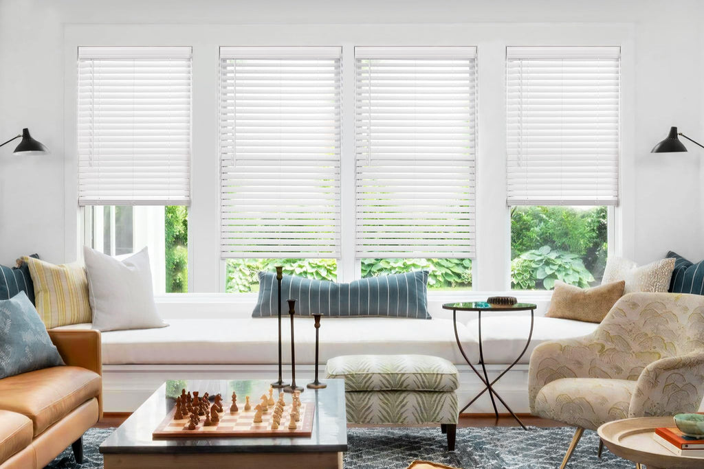LazBlinds  Cordless Faux Wood Blinds with Royal Valance, Size: 77 cm (W) x 182 cm (H)- White