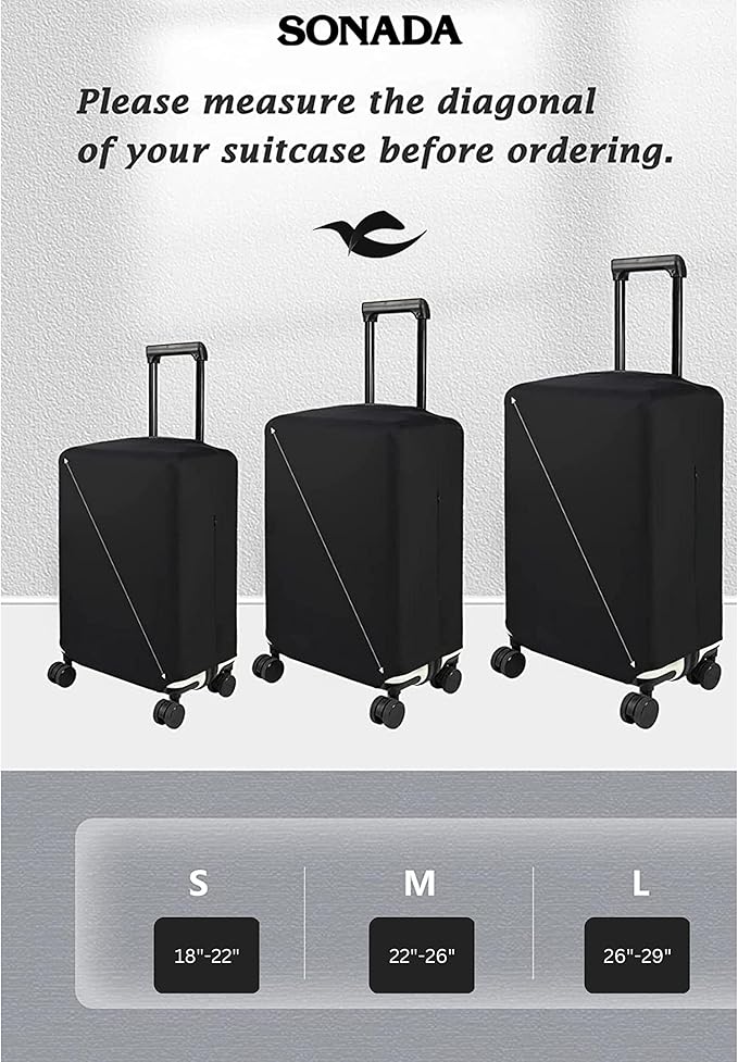 Sonada Spandex Anti-Scratch Luggage Cover, Protective Washable Travel Suitcase Cover