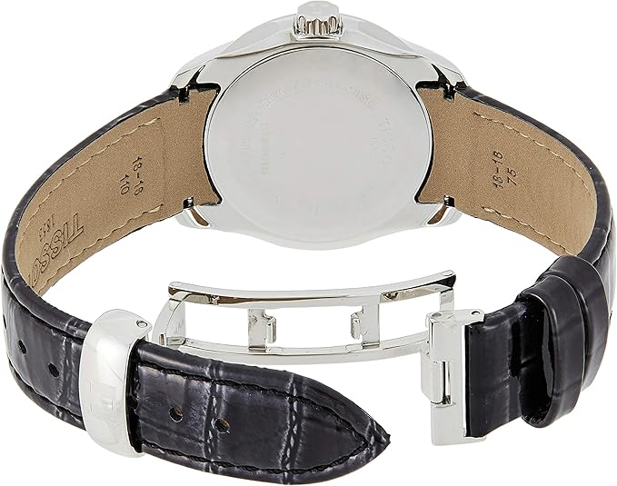 Tissot Women's Swiss Couturier Diamond (1/3 Ct. T.w.) Black Leather Strap Watch 32mm - Black