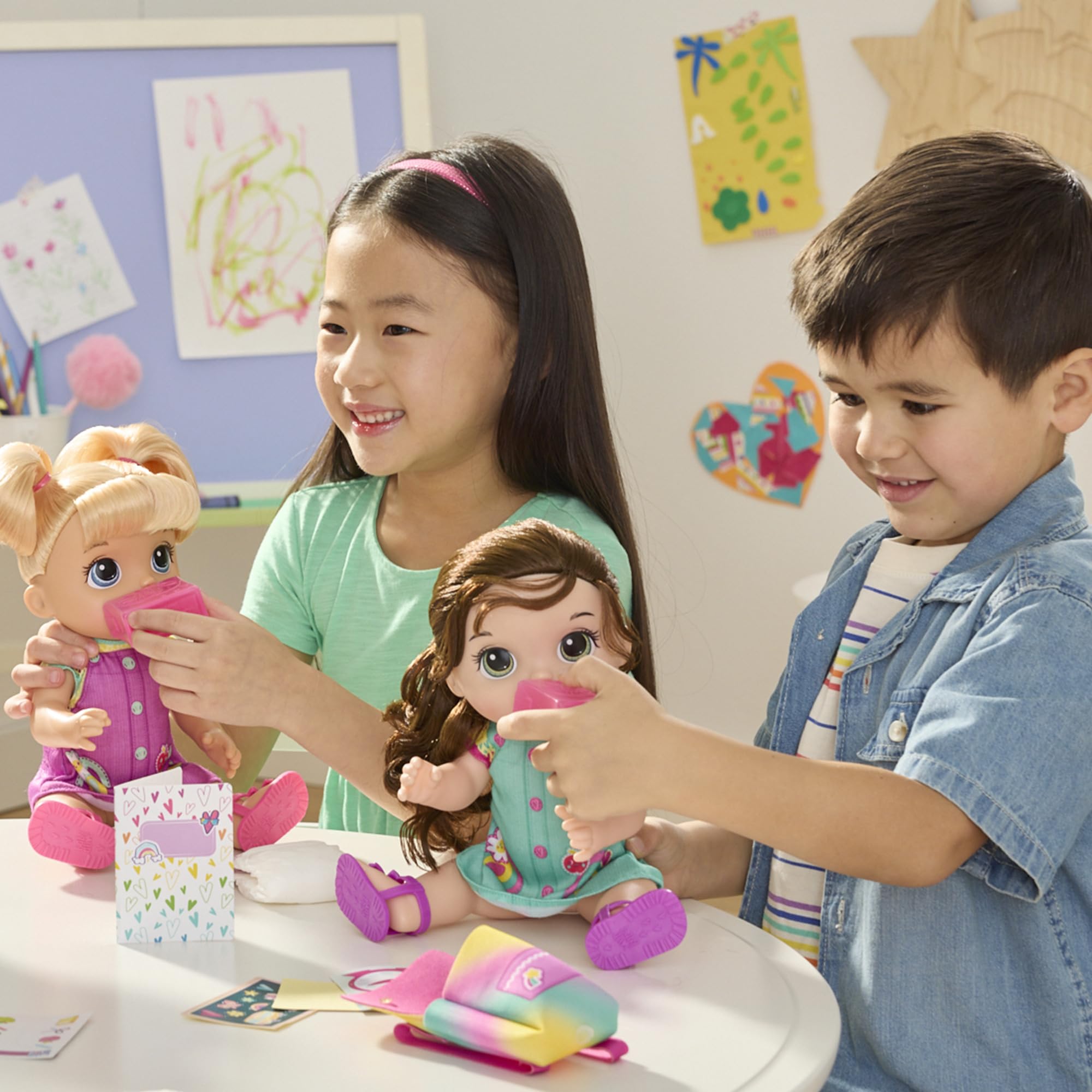 Baby Alive Time for School Baby Doll Set, Back to School Toys for 3 Year Old Girls & Boys & Up, 12 Inch Baby Doll, Brown Hair
