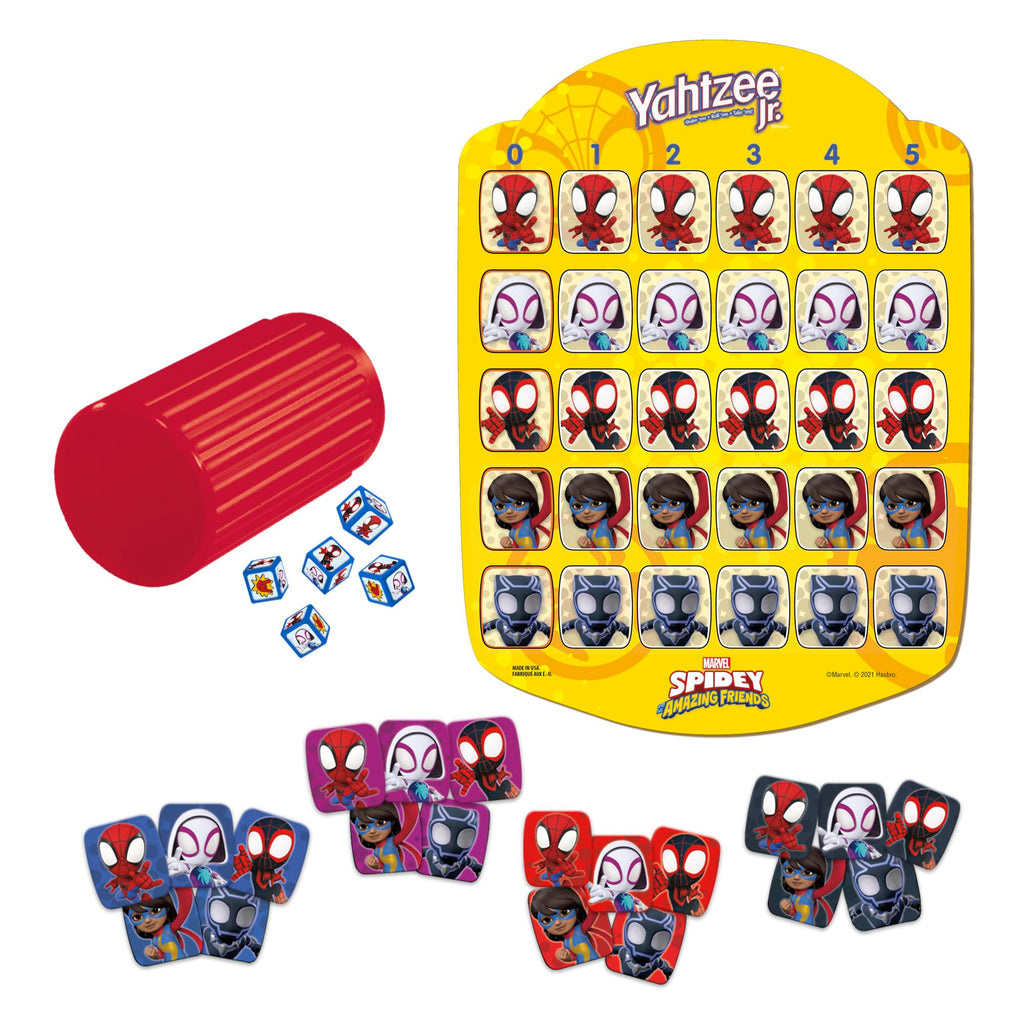 Hasbro Gaming Spidey and His Amazing Friends Yahtzee Jr.Marvel Edition Board Game for Kids, Ages 4 and Up (Amazon Exclusive)