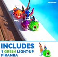 Swimline LED Light-Up Piranha Dive Toy – Glowing Underwater Game for Kids | Perfect for Pool & Bath Fun