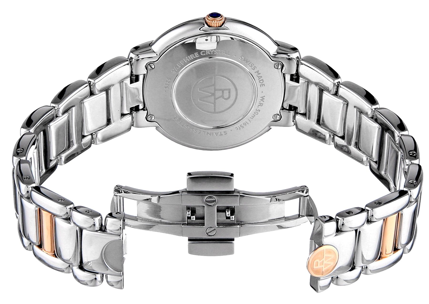 Raymond Weil Women's "Jasmine" Stainless Steel Watch with Two-Tone Link Bracelet, bracelet