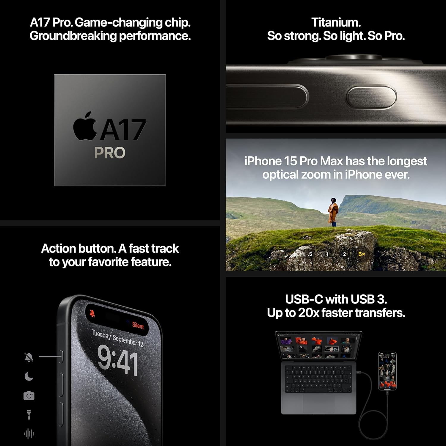 Apple iPhone 15 Pro Max Smartphone Black Titanium