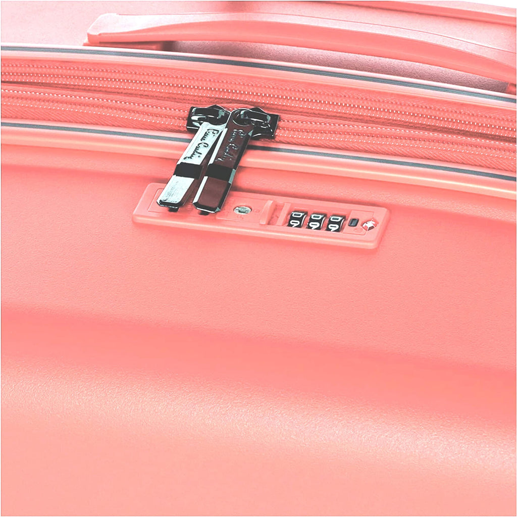 Pierre Cardin Zurich Hardshell Luggage Set – TSA Lock, Anti-Theft Double Zipper, Pink, Set of 3