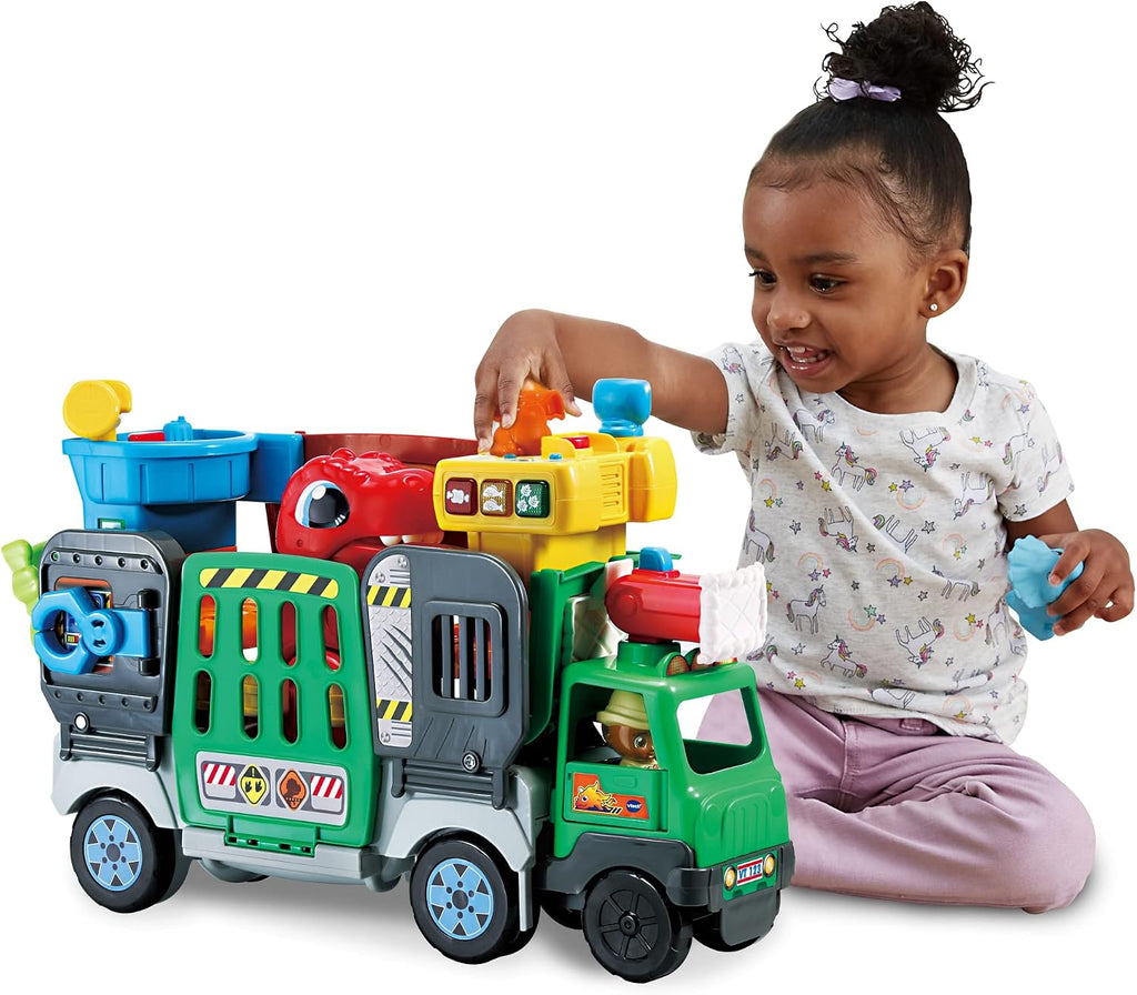 VTech Toot-Toot Friends 2-In-1 Dinosaur Park, Interactive Toy with Lights, Sounds and Music, Dinosaur Truck Toy for Kids, Toy Truck Vehicle Set for Kids
