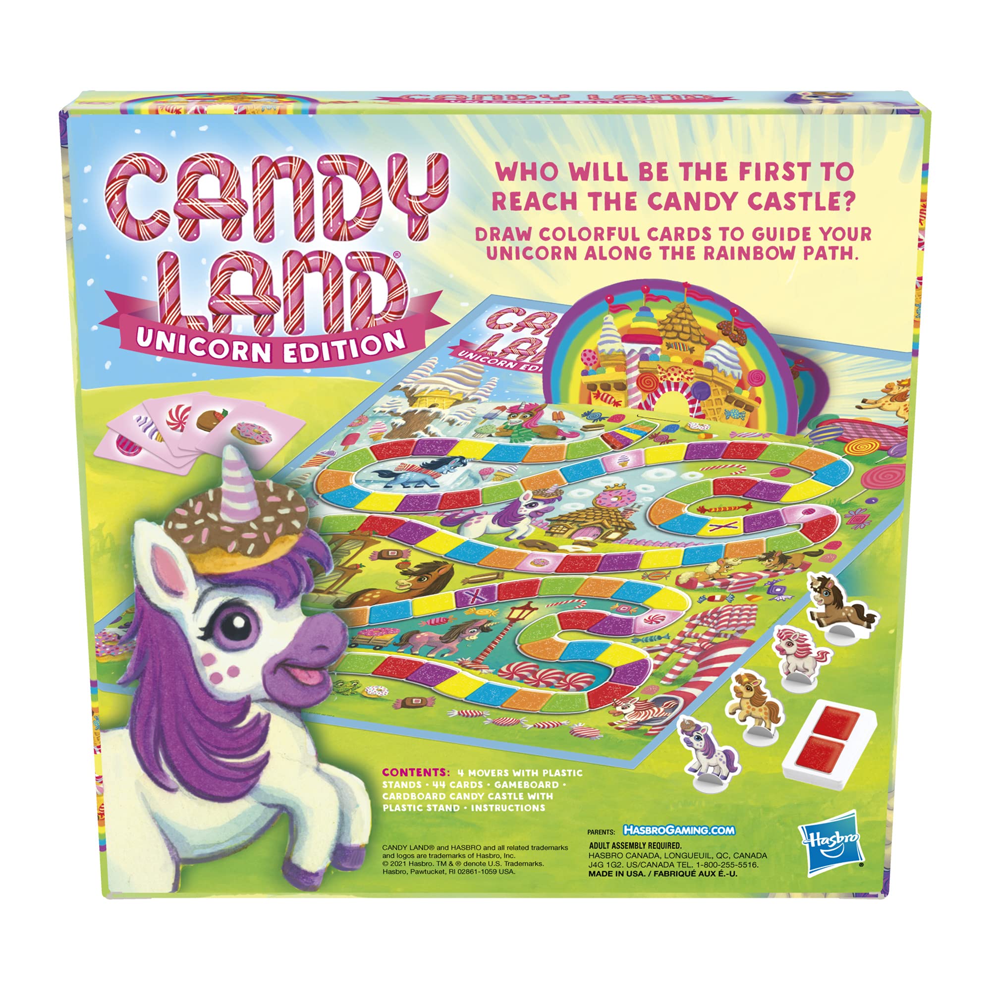 Hasbro Gaming Candy Land Unicorn Edition Board Game, Toddler Games, Unicorn Toys, Perfect Kids Gifts, Kids Board Games, Ages 3 and Up (Amazon Exclusive)