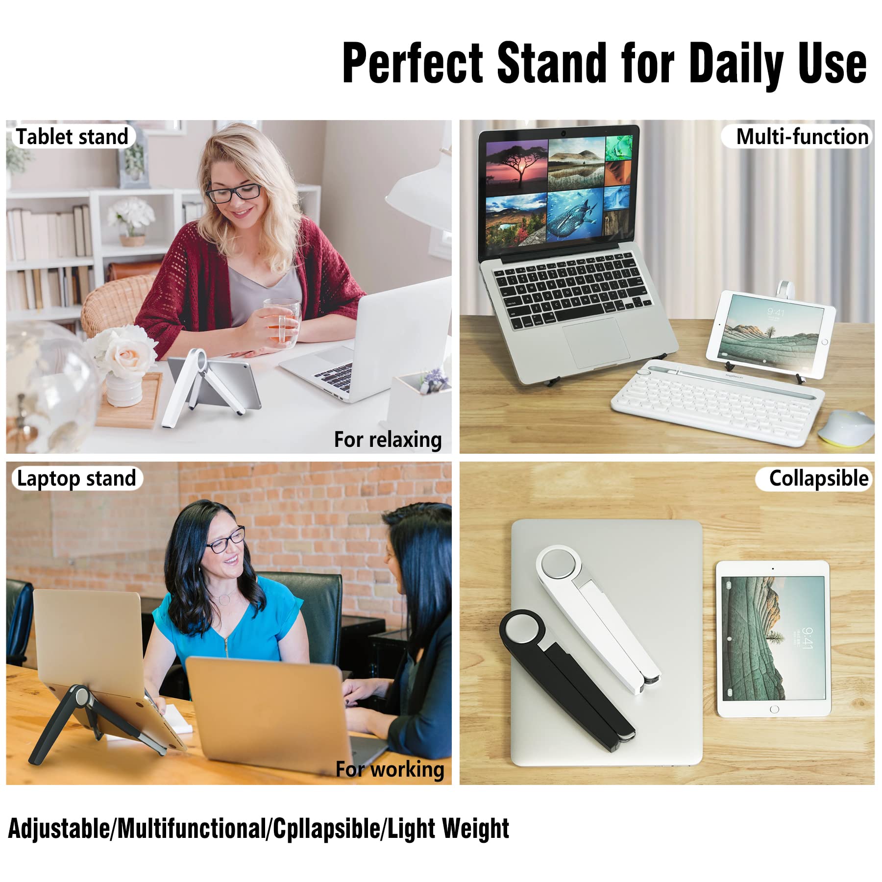 Neowism Laptop Stand for Desk,Adjustable Portable Laptops/ipads Holder(white).
