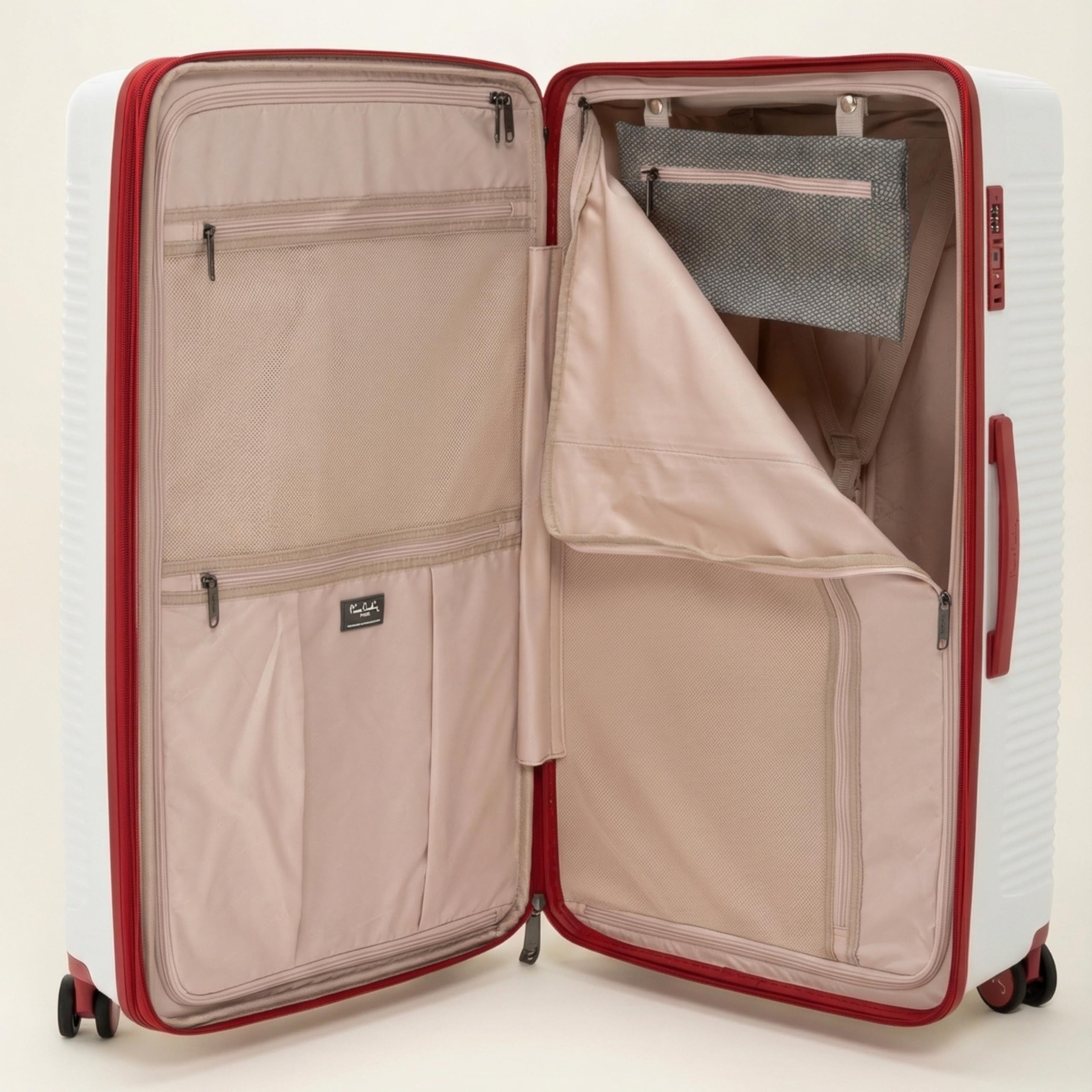 Pierre Cardin 3-Piece Hardshell Luggage Set – Lightweight, Expandable with 4 Silent Spinner Wheels & TSA Lock (White)