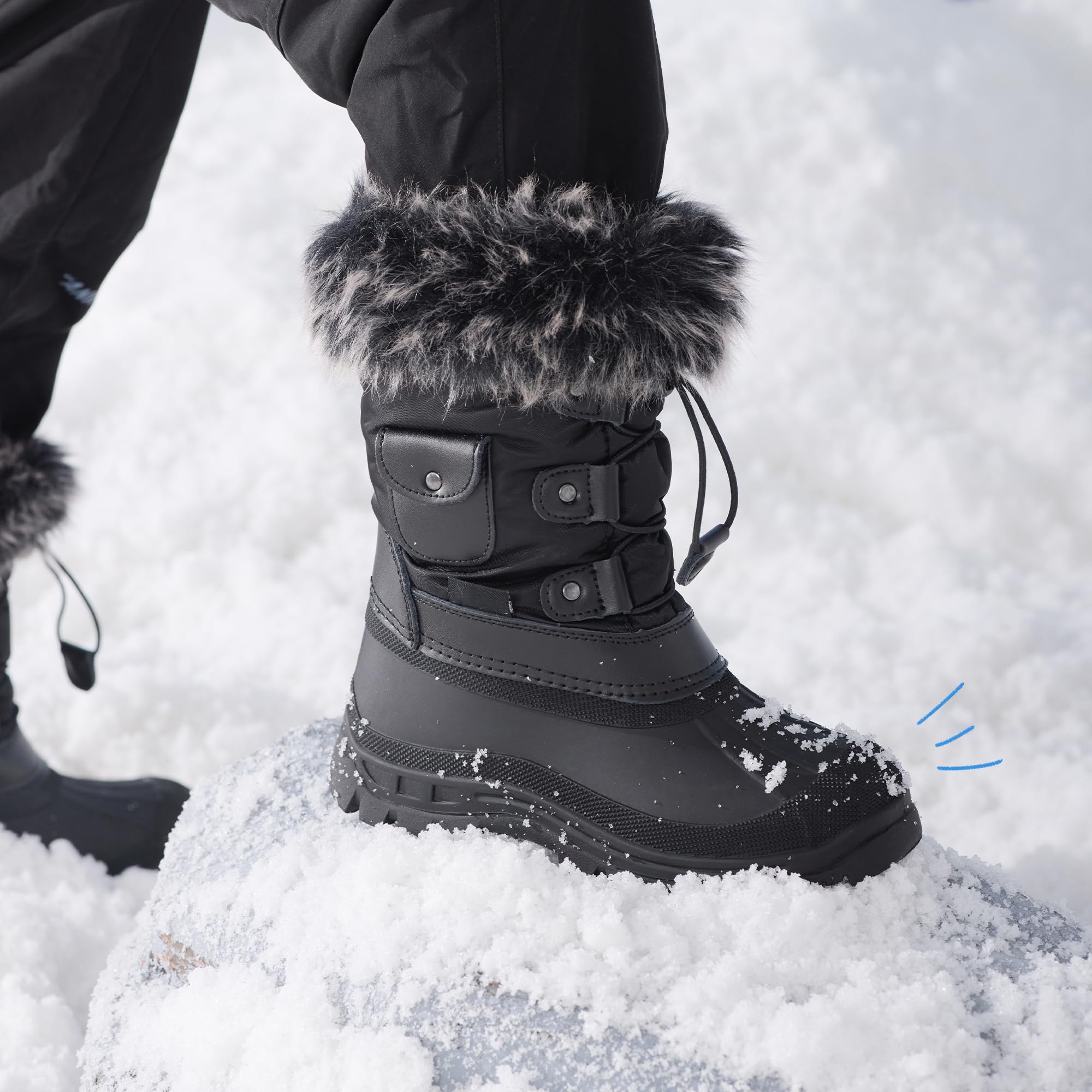 Size: 37.5 - DREAM PAIRS Boys Girls Snow Boots Waterproof Outdoor Warm Cozy Anti-Slip Mid Calf Faux Fur Lining Insulated Winter Shoes for Little/Big Kids,Size 5 Big Kid,Black,KSNOW
