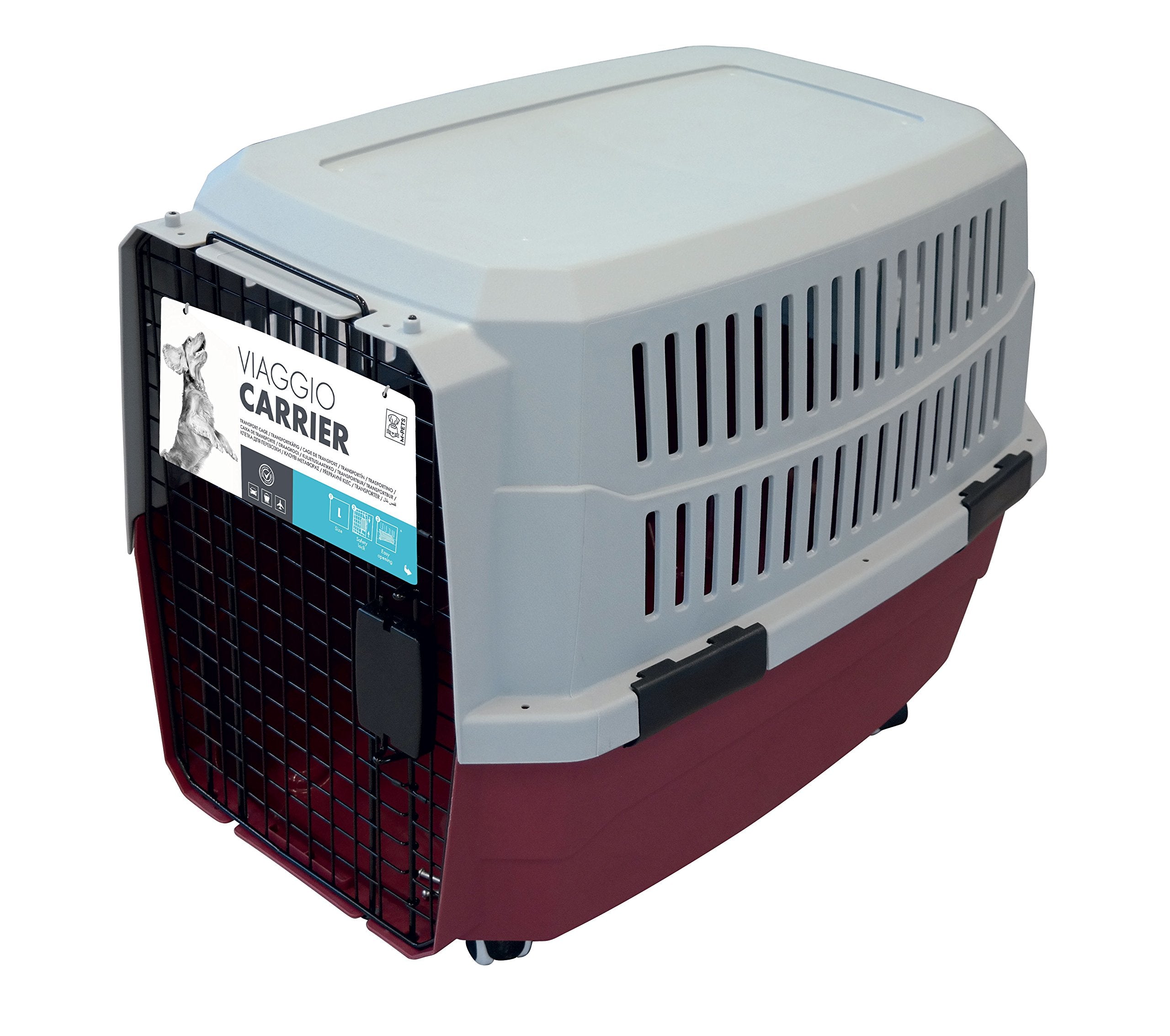 M-Pets Viaggio Travel Carrier, 81.3 x 56 x 58.5 cm, Red/Grey