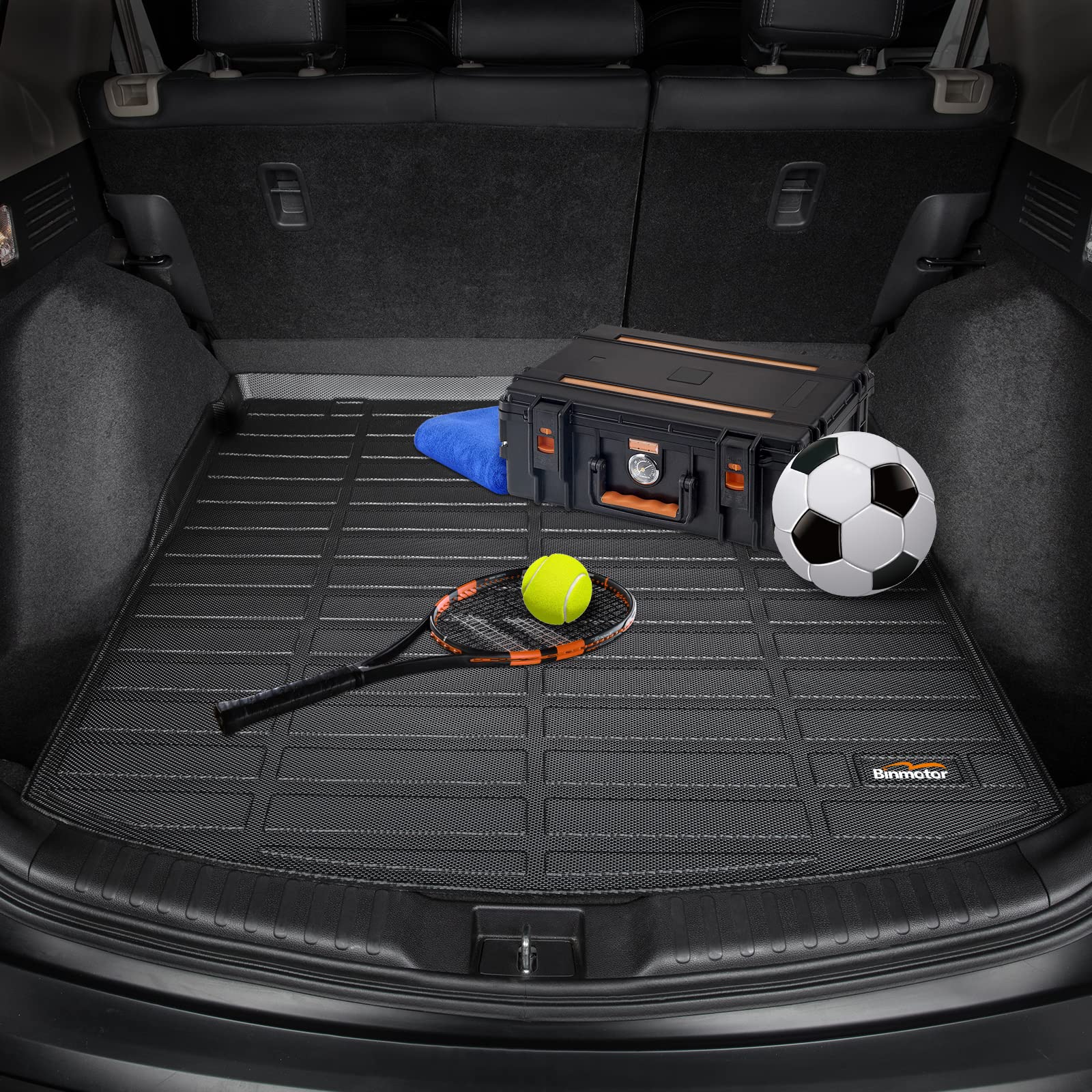 Binmotor-All Weather Floor Mats Set for Kia Sorento 2021-2025 6/7 Passenger（Not for Hybrid）, 1st & 2nd & 3rd Row Full Set, Guard Heavy Duty TPE Car Floor Liners Sorento Accessories
