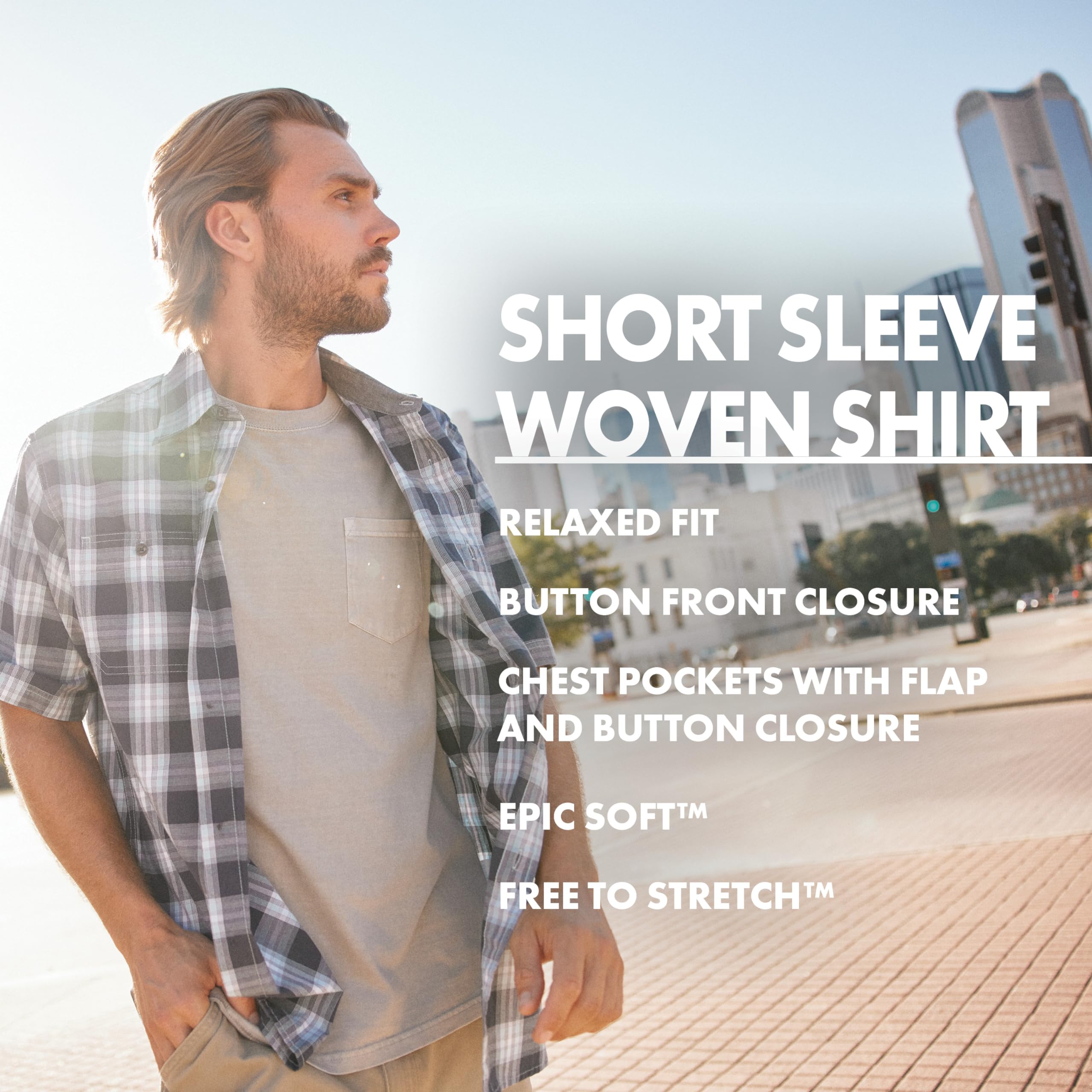 SIZE: L - Sierra Designs Men's Short Sleeve Classic Woven Shirt, Olivine, Large