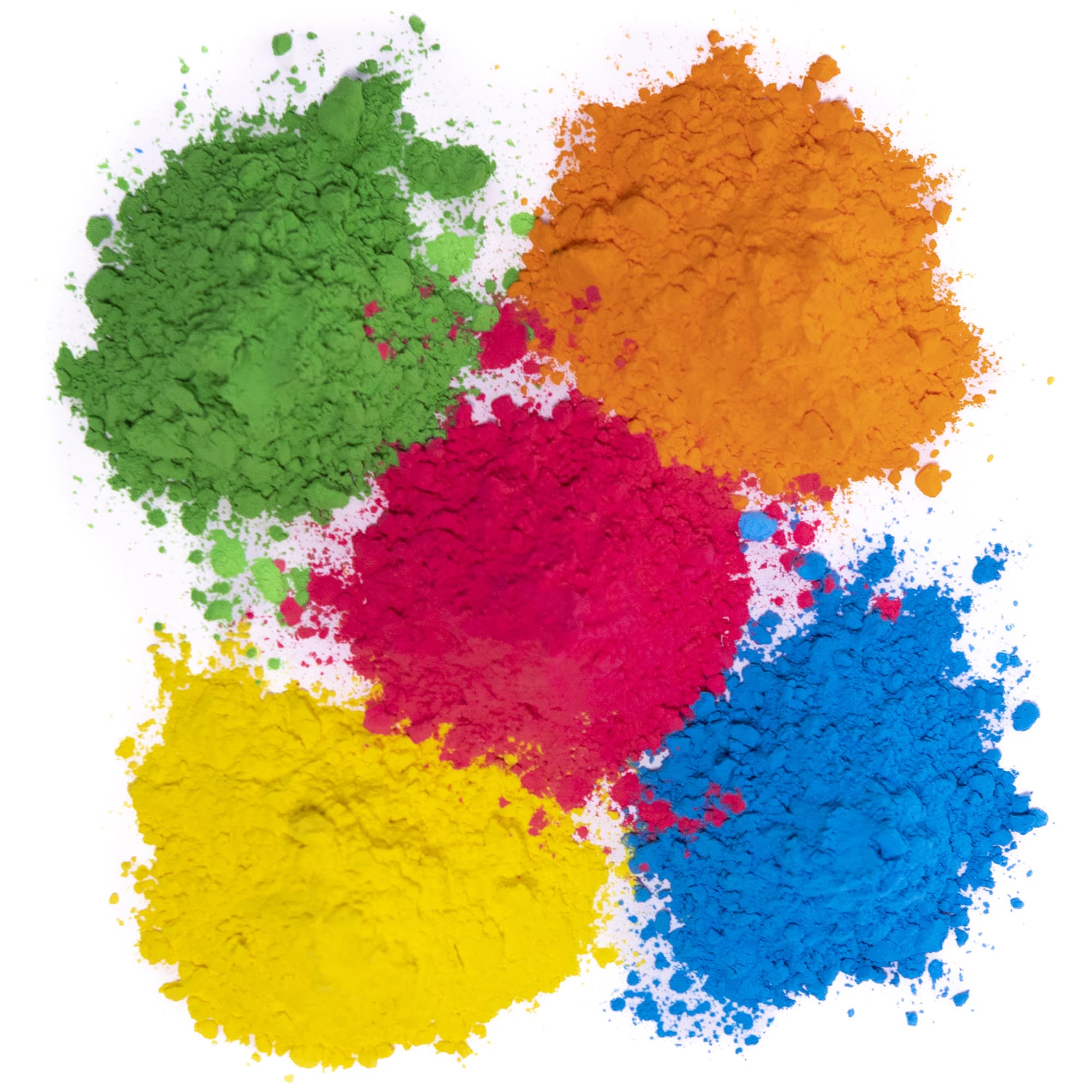 Kulture Khazana: Holi Color Powder 1lb Bags - 5 Pack - All-Natural, Washable, Non-Toxic, for Festival of Colors, Color Run, Gender Reveal & Parties