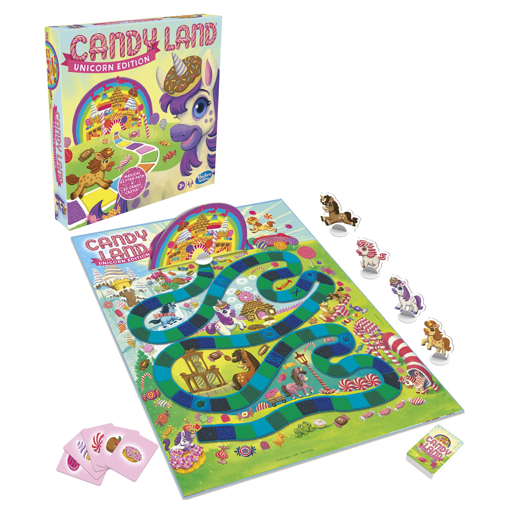 Hasbro Gaming Candy Land Unicorn Edition Board Game, Toddler Games, Unicorn Toys, Perfect Kids Gifts, Kids Board Games, Ages 3 and Up (Amazon Exclusive)
