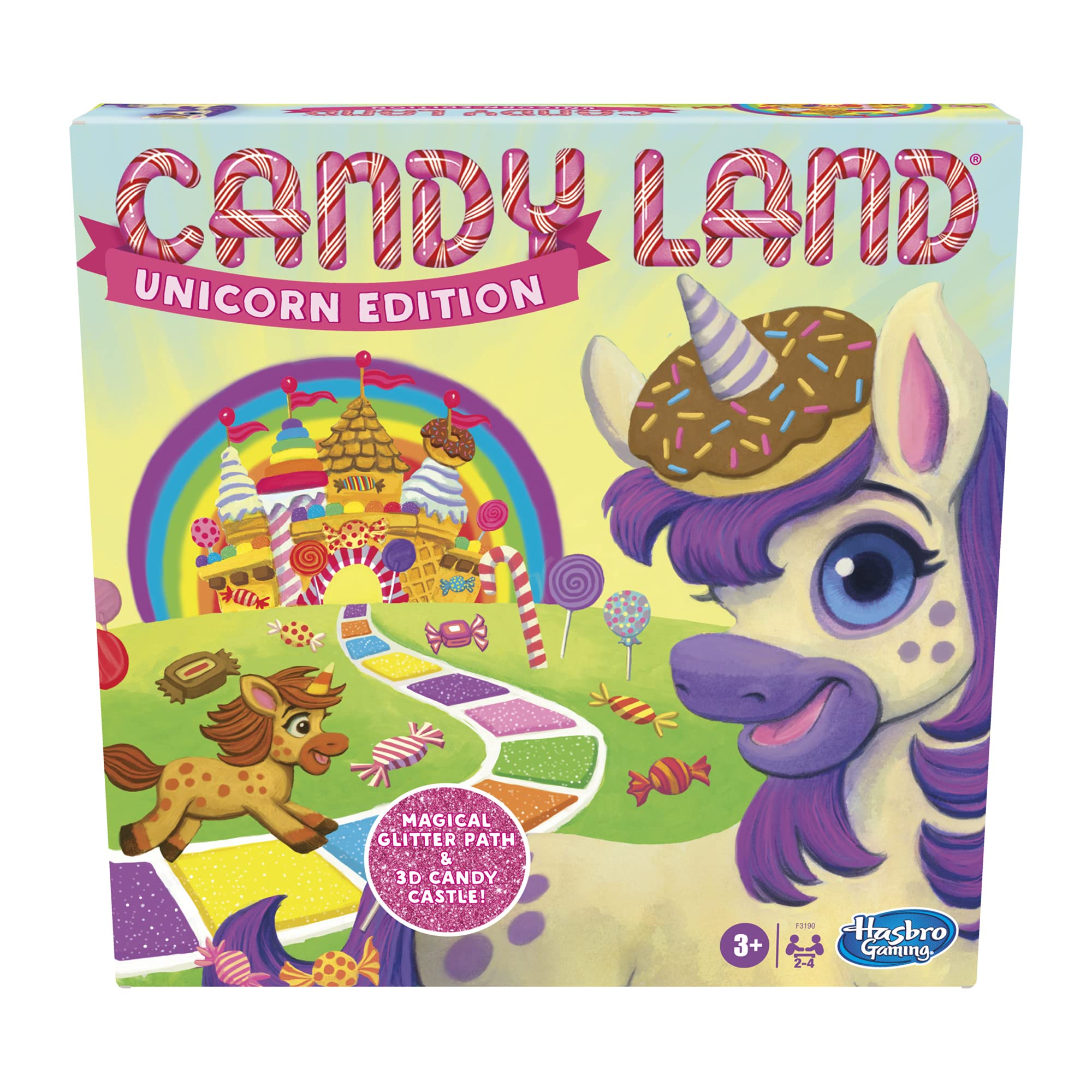 Hasbro Gaming Candy Land Unicorn Edition Board Game, Toddler Games, Unicorn Toys, Perfect Kids Gifts, Kids Board Games, Ages 3 and Up (Amazon Exclusive)