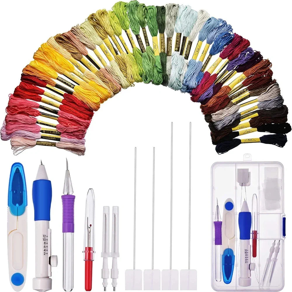 Hand Embroidery starter kit , 50 Premium Ranibow Color Embroidery Floss