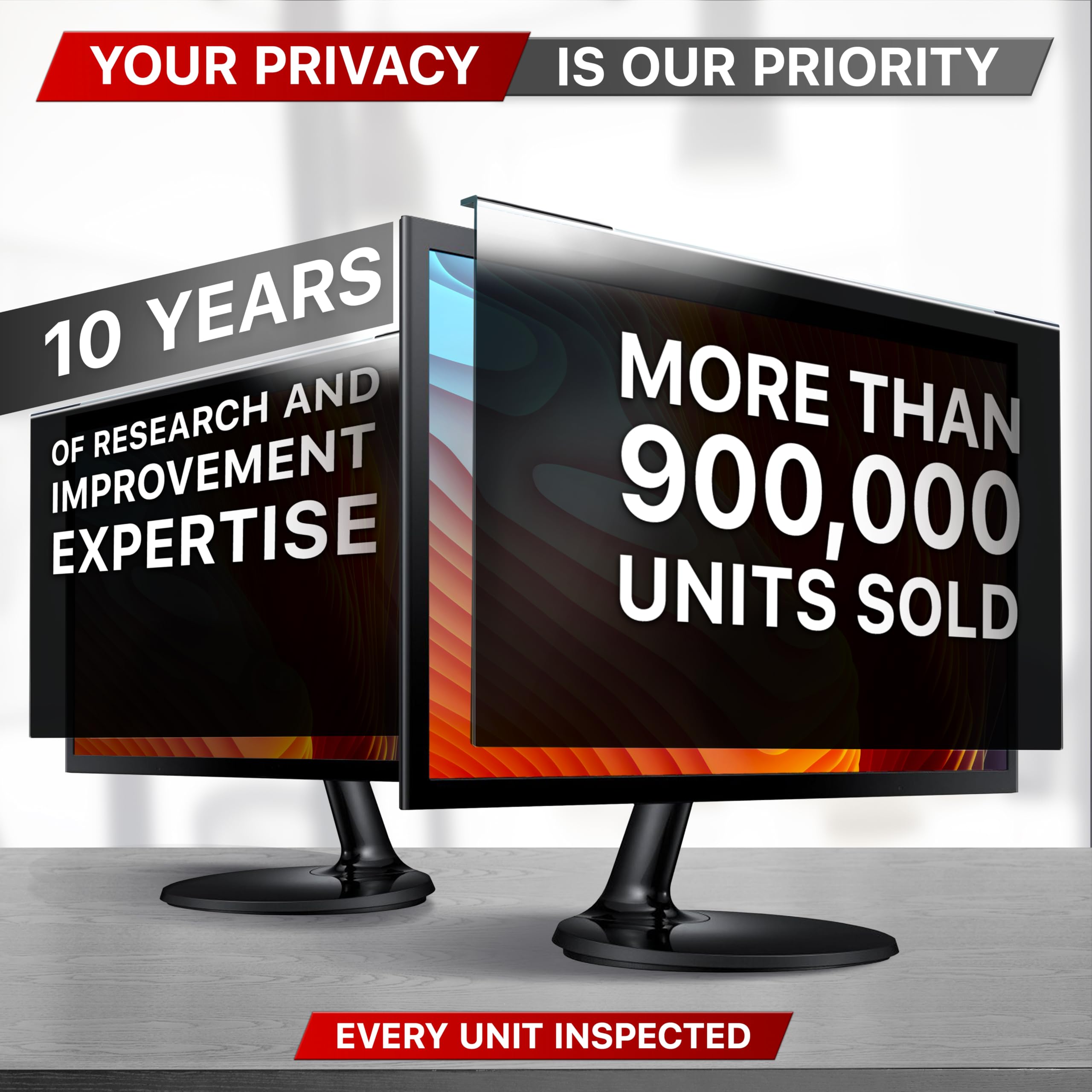 VINTEZ Universal 26" - 27" Computer Privacy Screen Filter for Widescreen Computer Monitors - (635 x 415 mm)