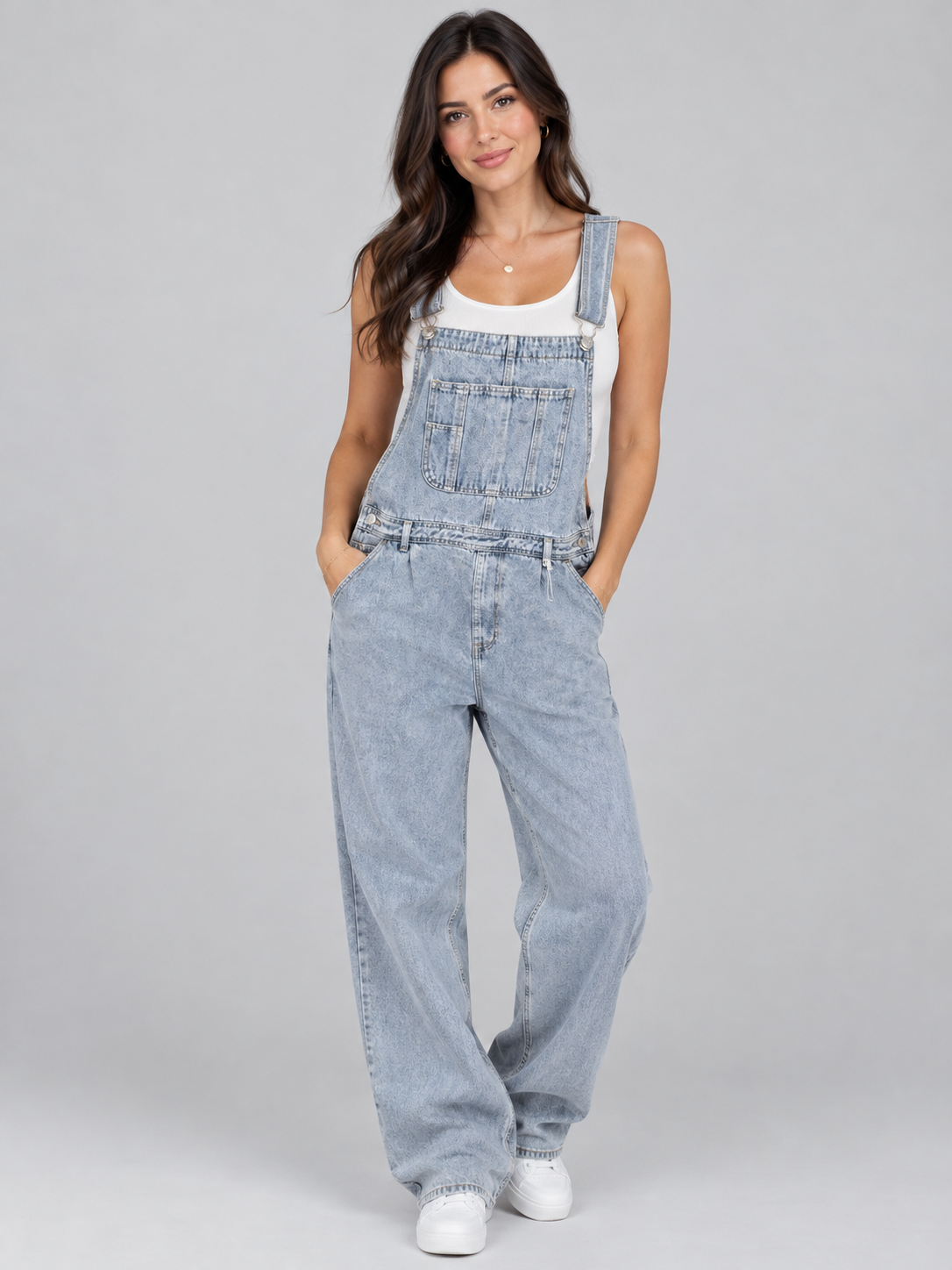 DIYANA SECRET Women's Light Wash Denim Overallsa