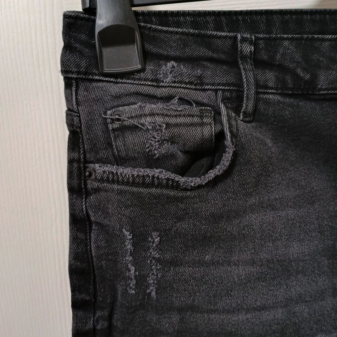 George Women's Love Denim Dark Gray Distressed Ripped Jeans
