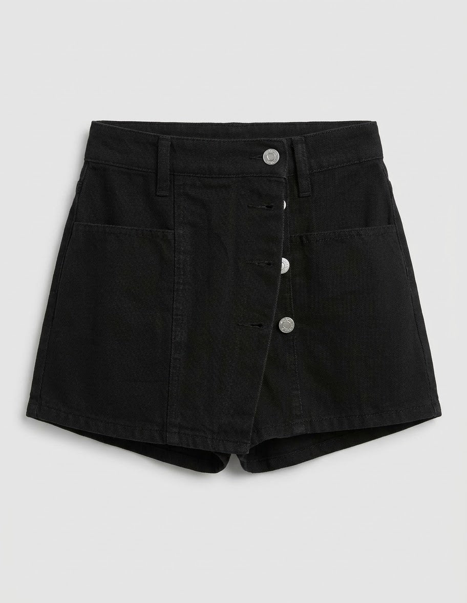 MMJ Black Denim Skirt Shorts women