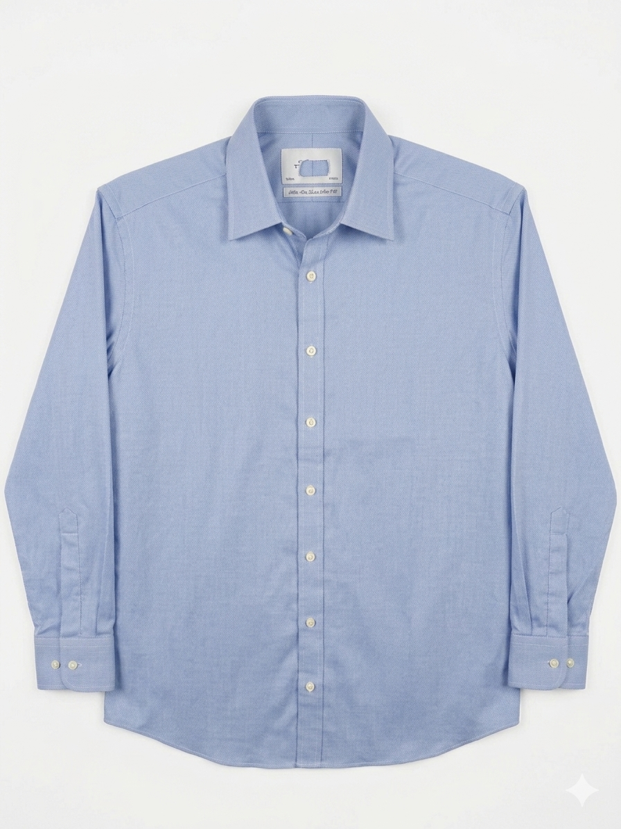 MIX EUROPEAN BRANDS BLUE FORMAL TEXTURED SHIRT FOR MEN