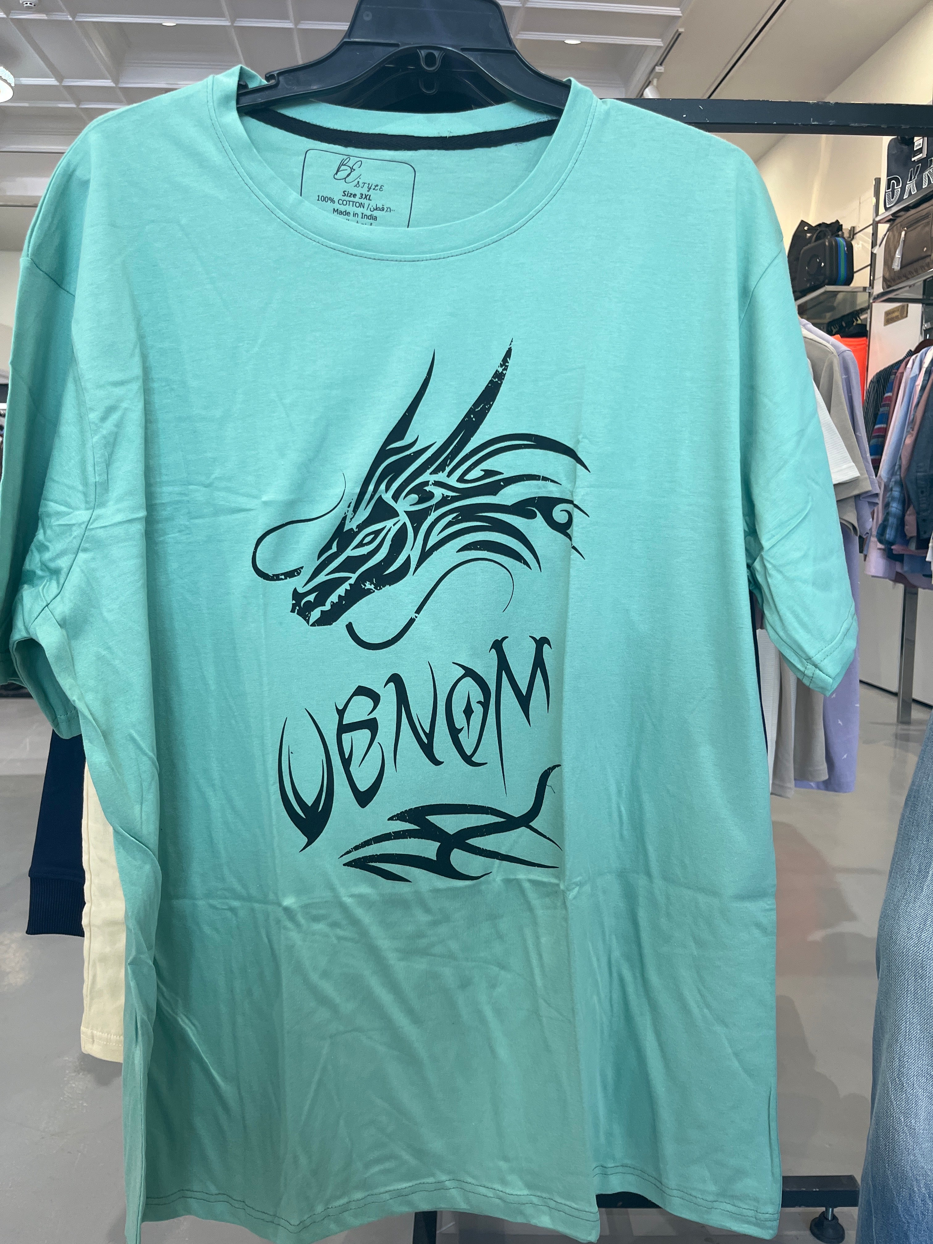 BS Style Men's Baby Sky Blue "VENOM" Graphic Printed T-Shirt