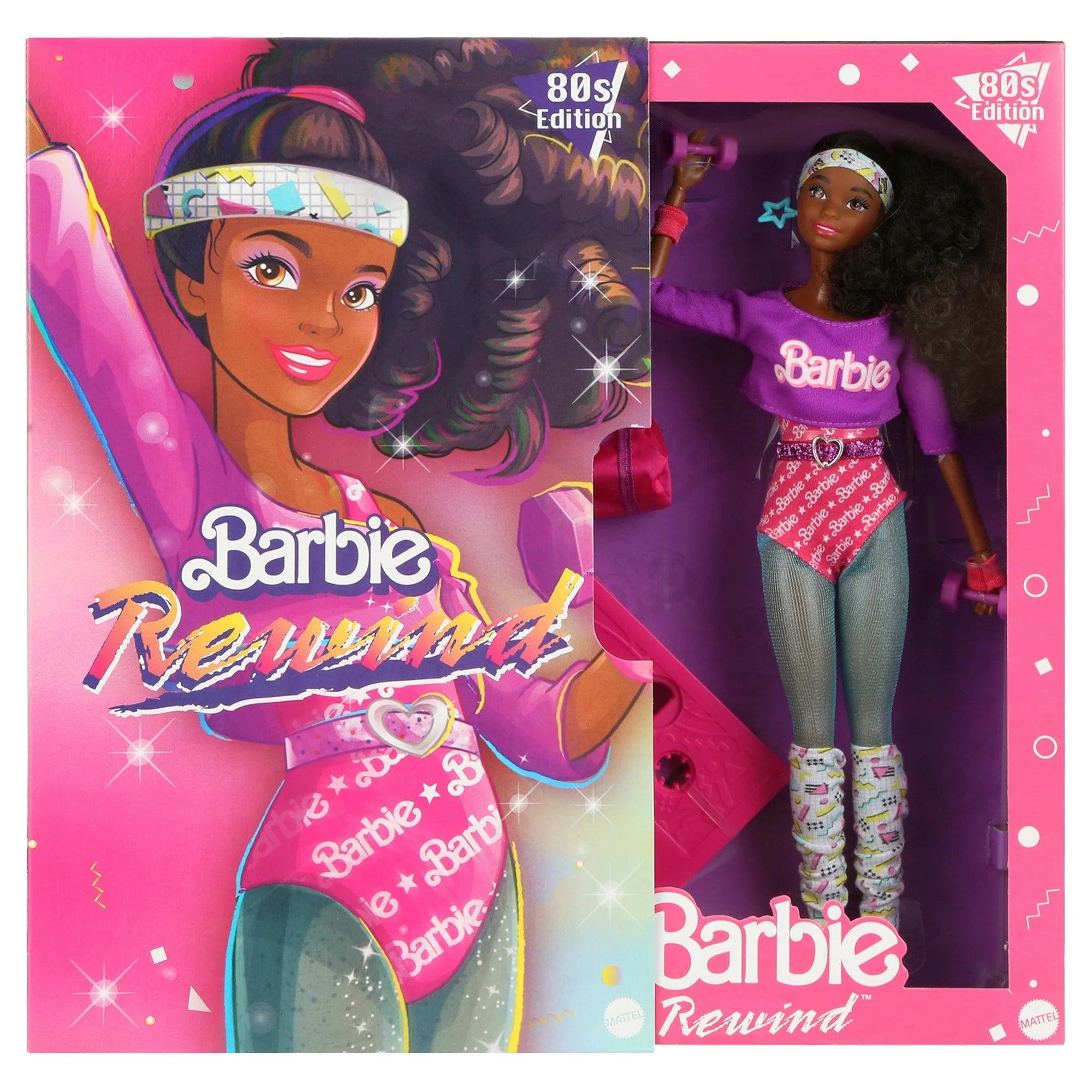 Barbie Rewind 80s Edition - Workin’ Out. Brand New Collector Doll & Stand. NRFB