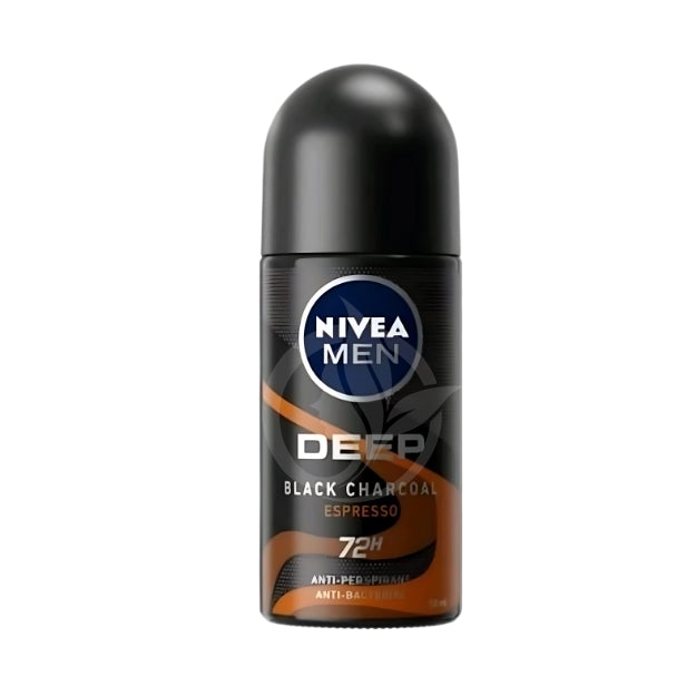 Nivea Men Deep Black Charcoal Espresso 72H Roll-On 50 ML