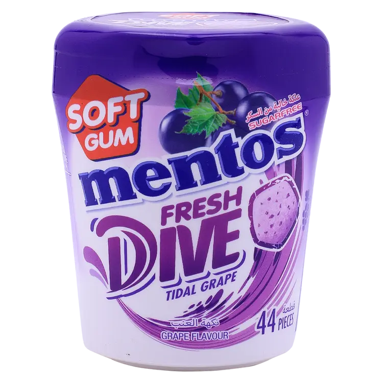 Mentos Fresh Peppermint Dive Gum Grape 88 Gram