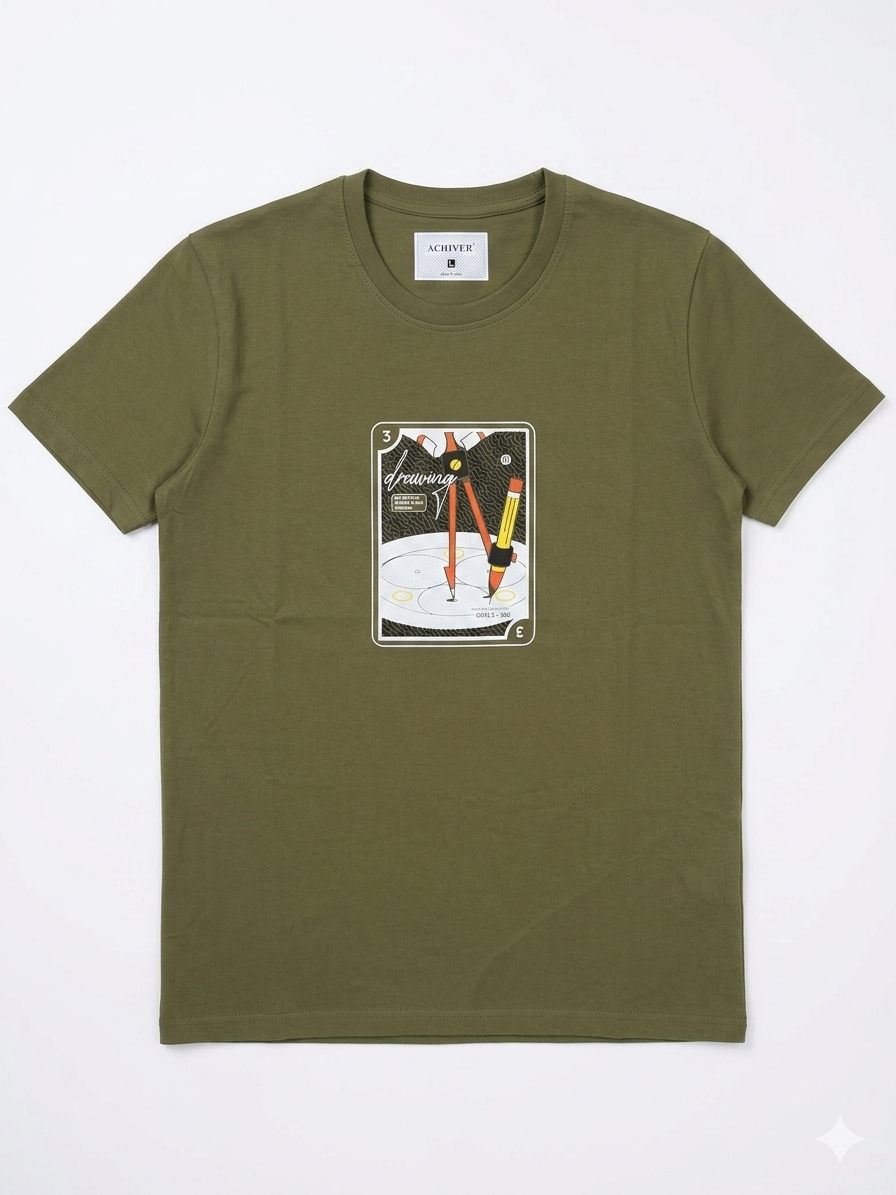 ACHIVER DARK GREEN PRINTED TSHIRT MEN