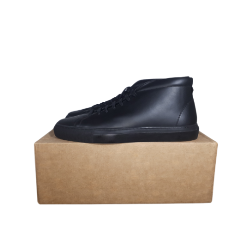 Massimo Dutti Men Sneakers Leather High Top Black