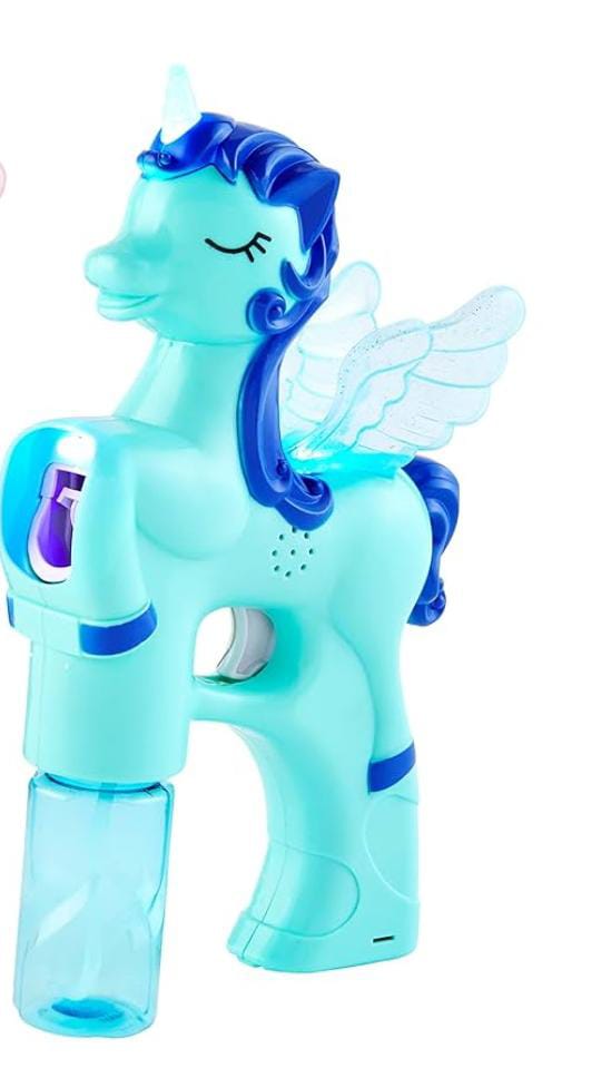🦄✨ مجموعة "بابُلز يونيكورن فلوري" – صانع فقاعات سحري للأطفال | تتضمن محلول 59 مل وصينية أزرق 🌈🫧