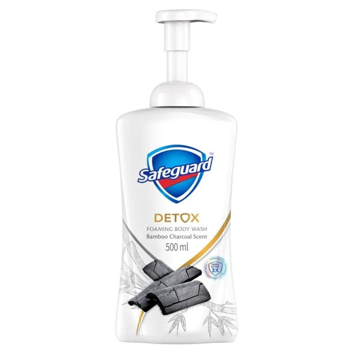 Safeguard Detox Foaming Body Wash Bamboo Charcoal Scent  500ml