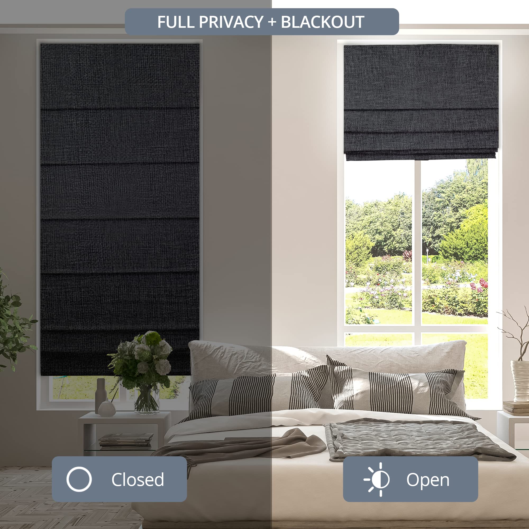 CHICOLOGY Roman Shades for Windows, (Blackout), 119.38 x 182.88 cm