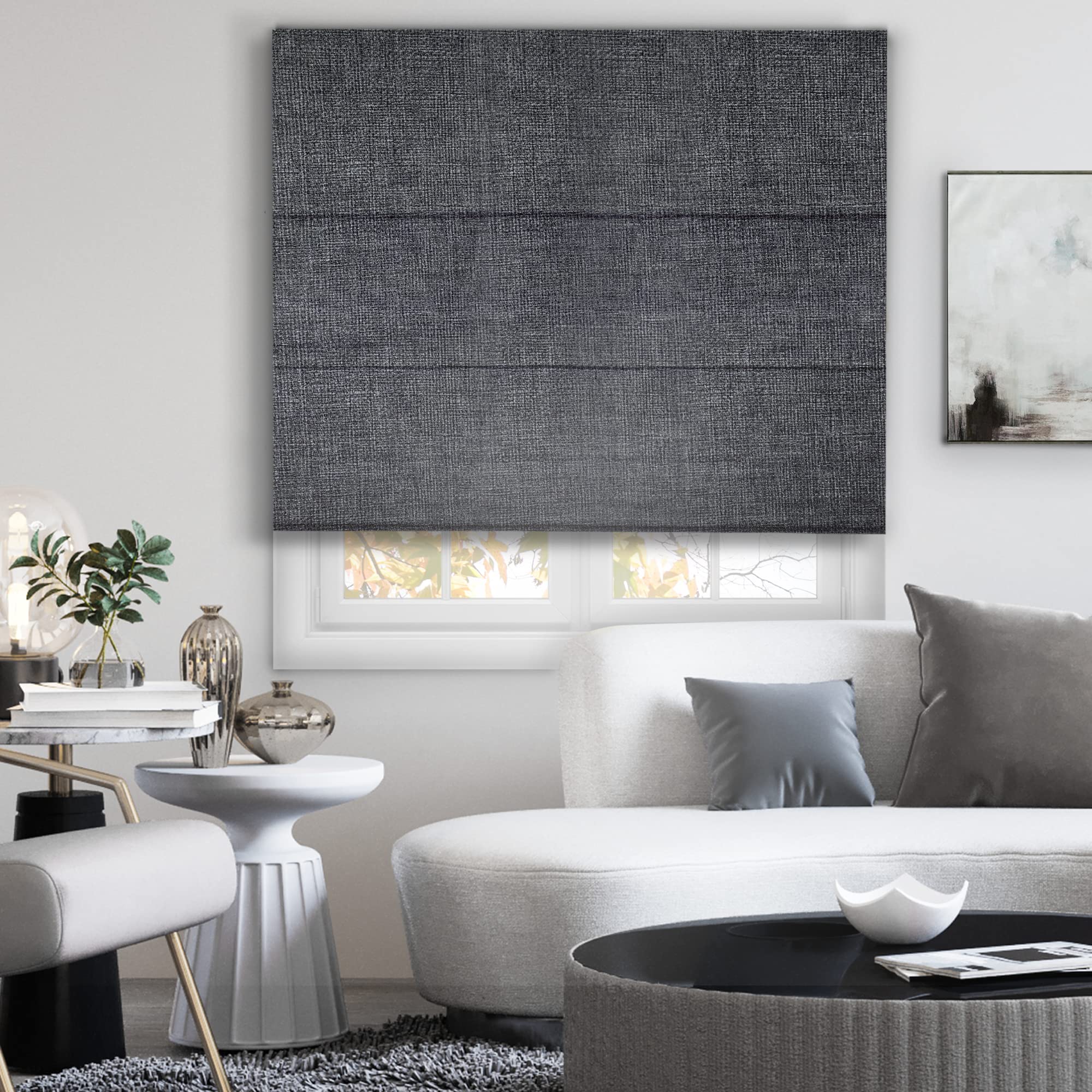 ستائر رومانية CHICOLOGY للنوافذ، (عازلة)، 119.38 × 182.88 سم