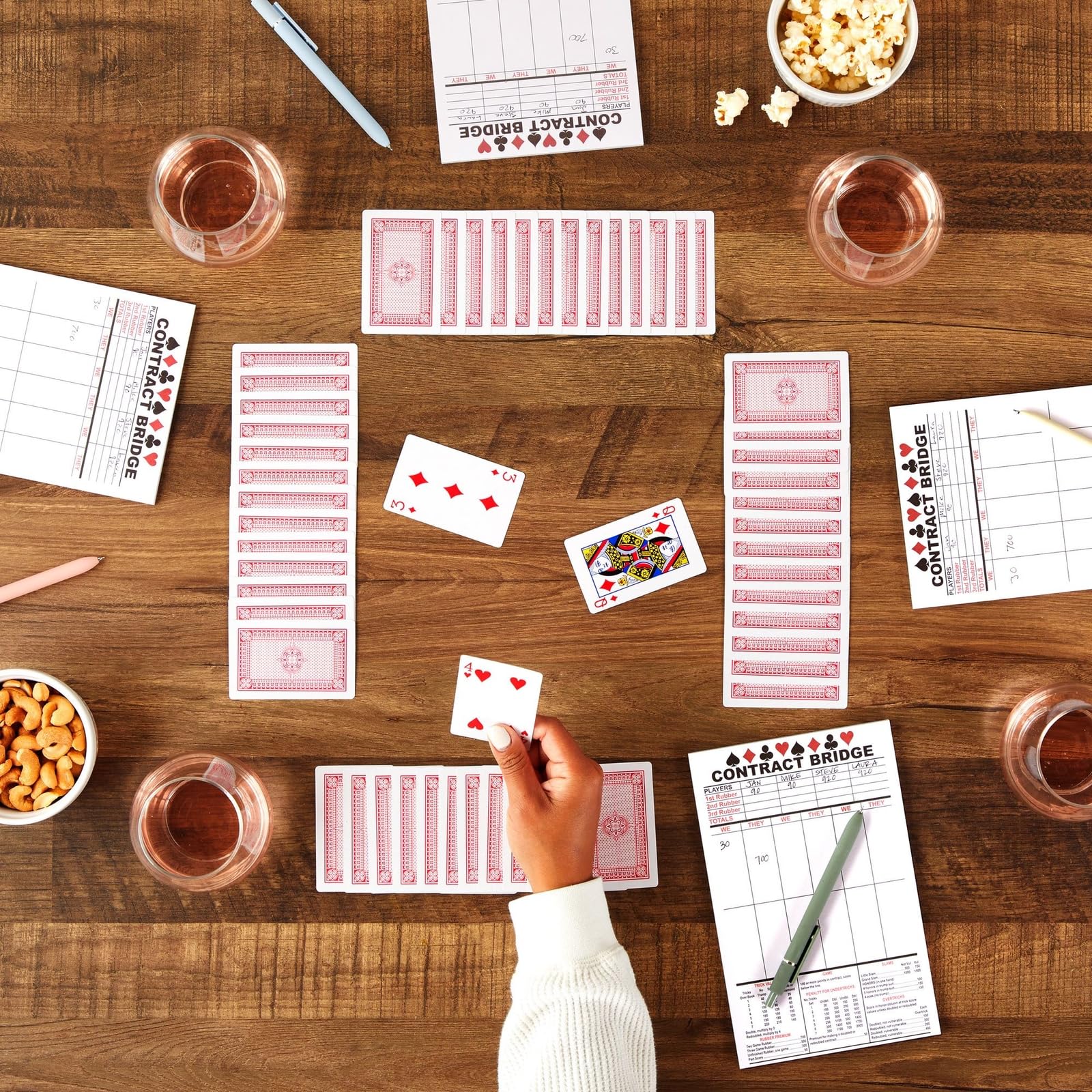 Best Paper Greetings Bridge Score Cards with Trick Values (Pack of 5, Total 250 Sheets)