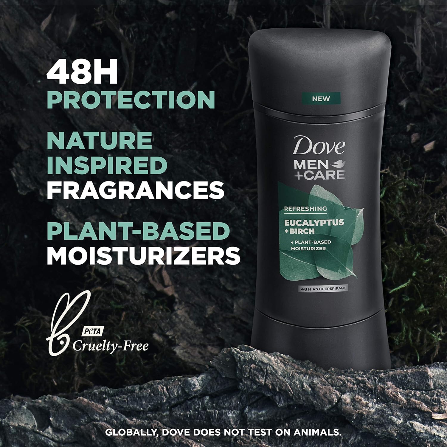 Dove Men+Care Antiperspirant Deodorant Antiperspirant Eucalyptus + Birch Natural Inspired Deodorant for men 2.6 OZ