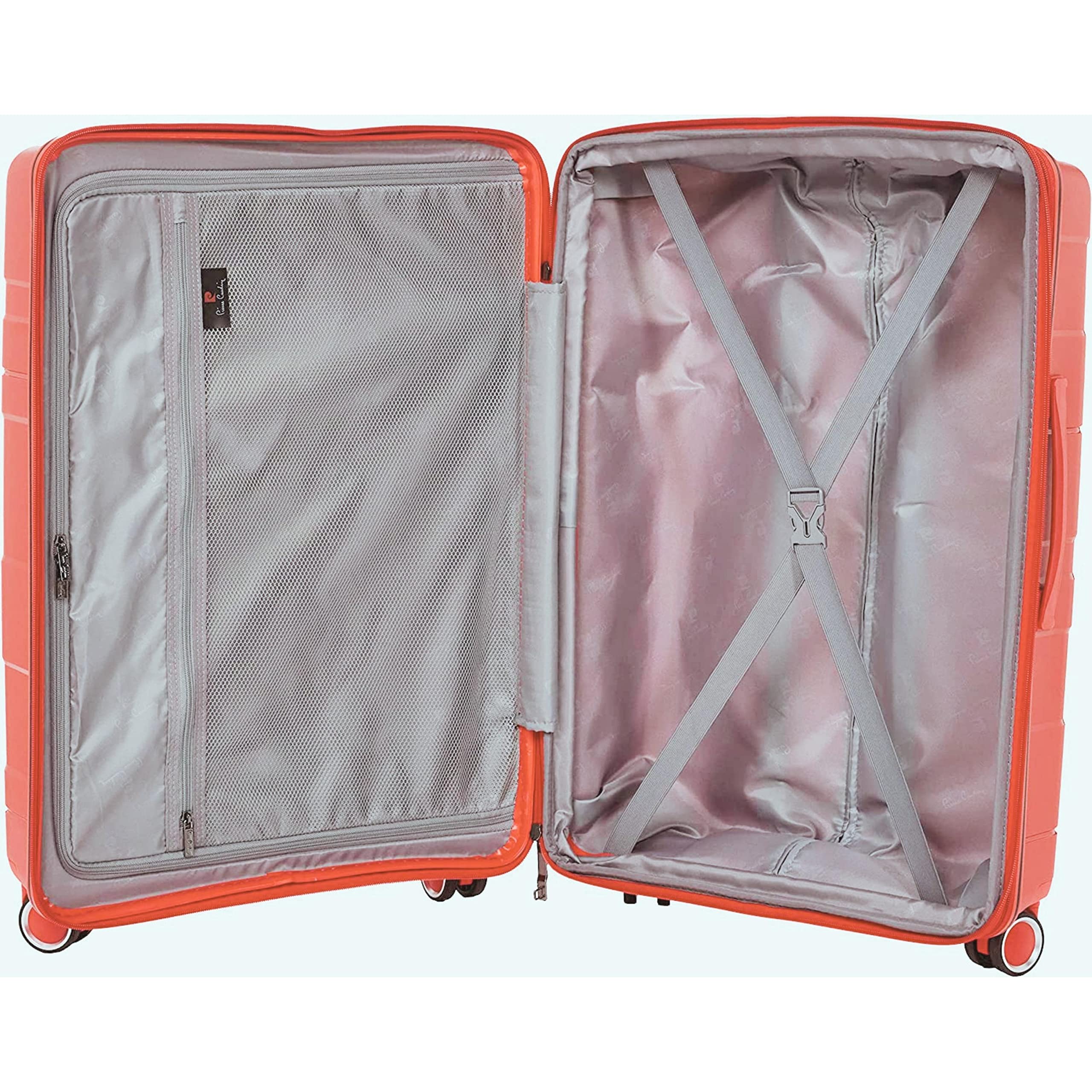 Pierre Cardin Zurich Hardshell Luggage Set – TSA Lock, Anti-Theft Double Zipper, Pink, Set of 3