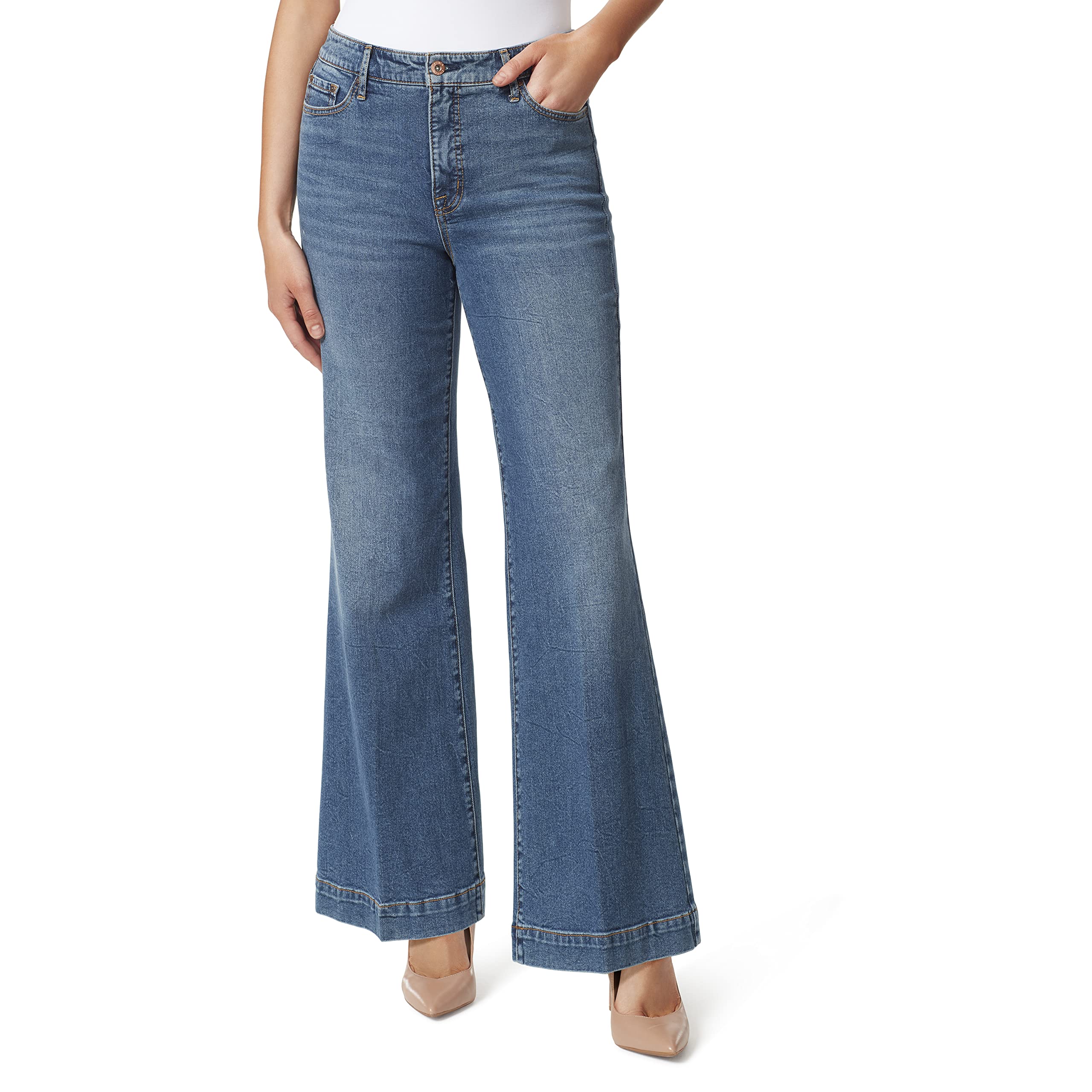 Size 12/31 - Jessica Simpson Women's True Love Trouser Wide Leg Jean, Sia