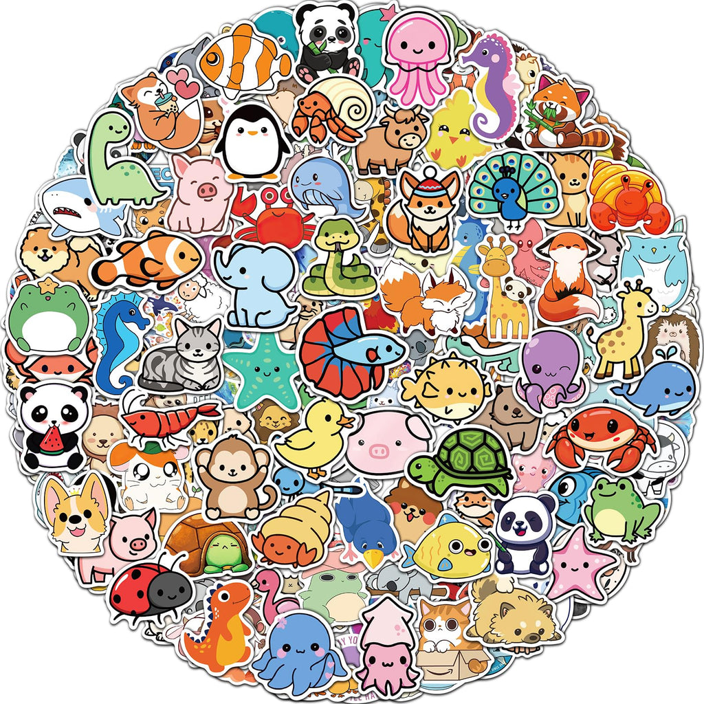 Benresive 300 Pcs Cute Animal Stickers for Kids, Water Bottle Stickers for Kids Waterproof, Vinyl Laptop Kids Stickers Pack, Kids Classroom Prizes for Elementary Students