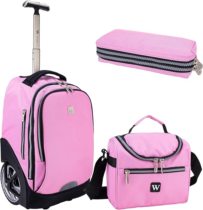 WIRES Trolley backpack School bag 3 PCS set All in One Pencil case, Lunch bag and trolley backpack W24542