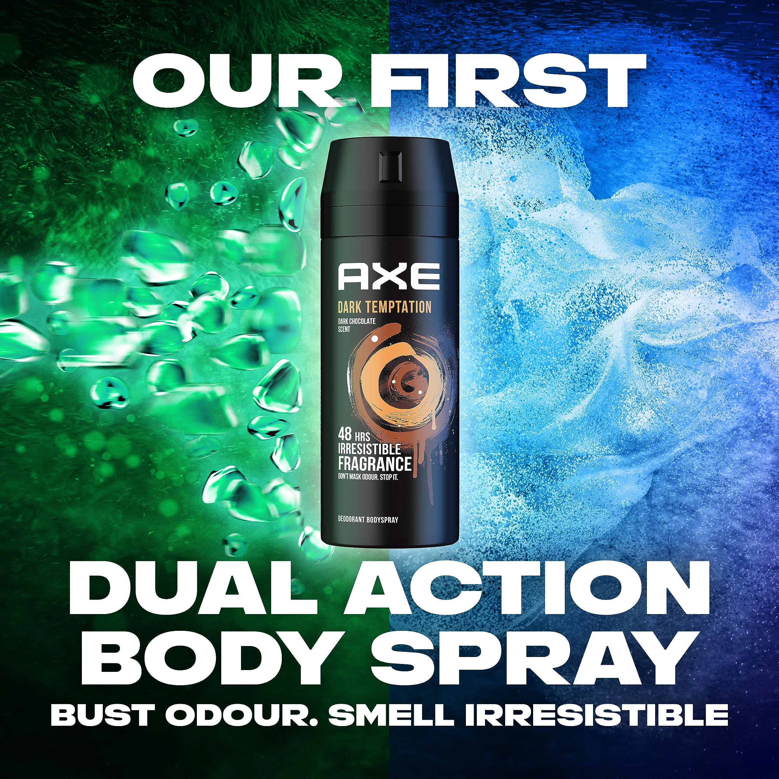 AXEMen Deodorant Body Spray, for long lasting odour protection, Dark Temptation, 48 hours irresistible fragrance, 150ml