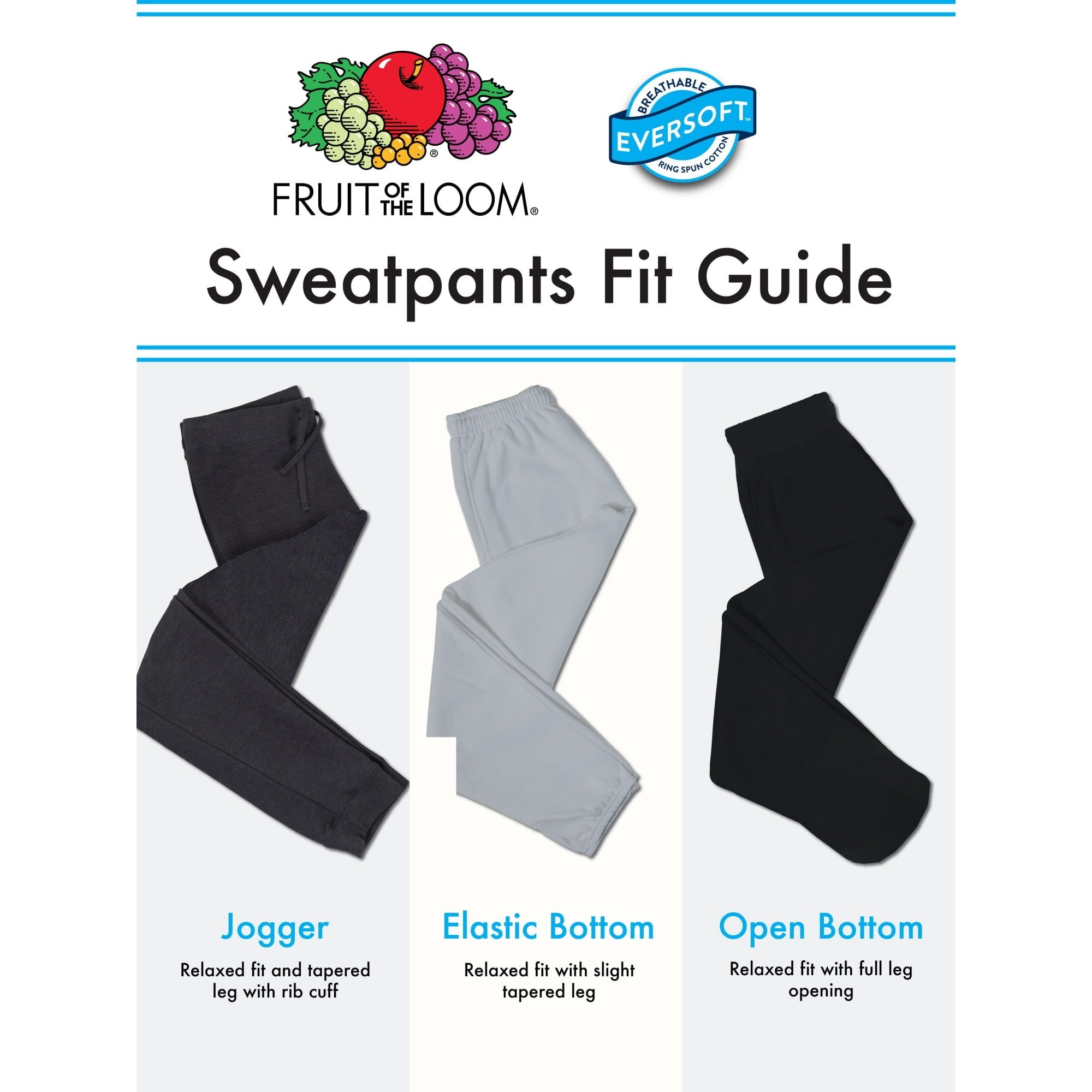 SIZE: L - Fruit of the Loom Men's EverSoft Fleece Jogger Sweatpants