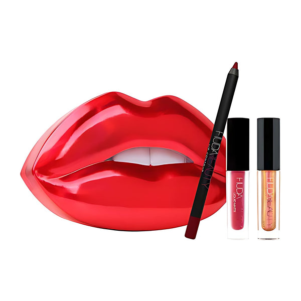 Huda Beauty Contour & Strobe Lip Set - Heartbreaker