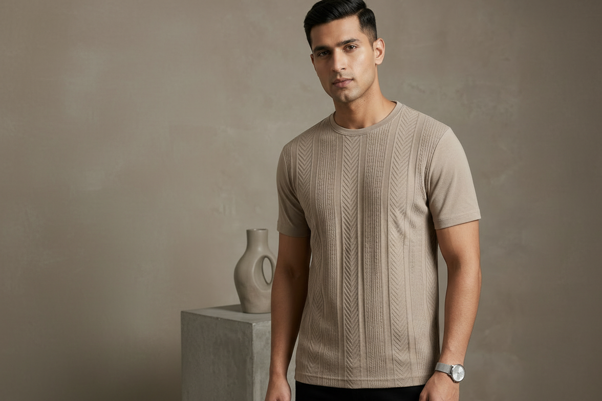 Denim & Flower Brown Mens Shirt