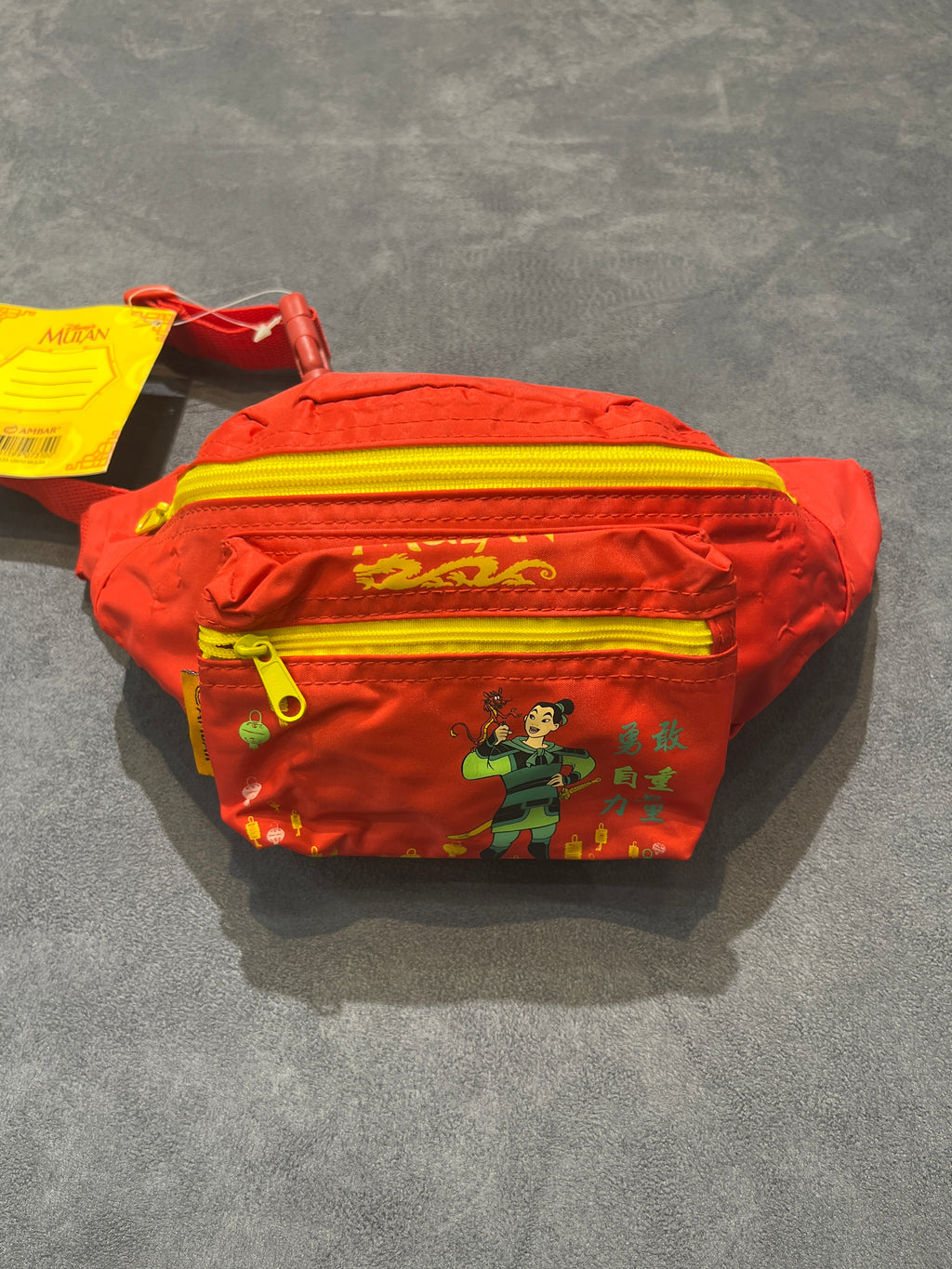 Disney Princess Mulan Red & Yellow Canvas Belt Bag / Fanny Pack