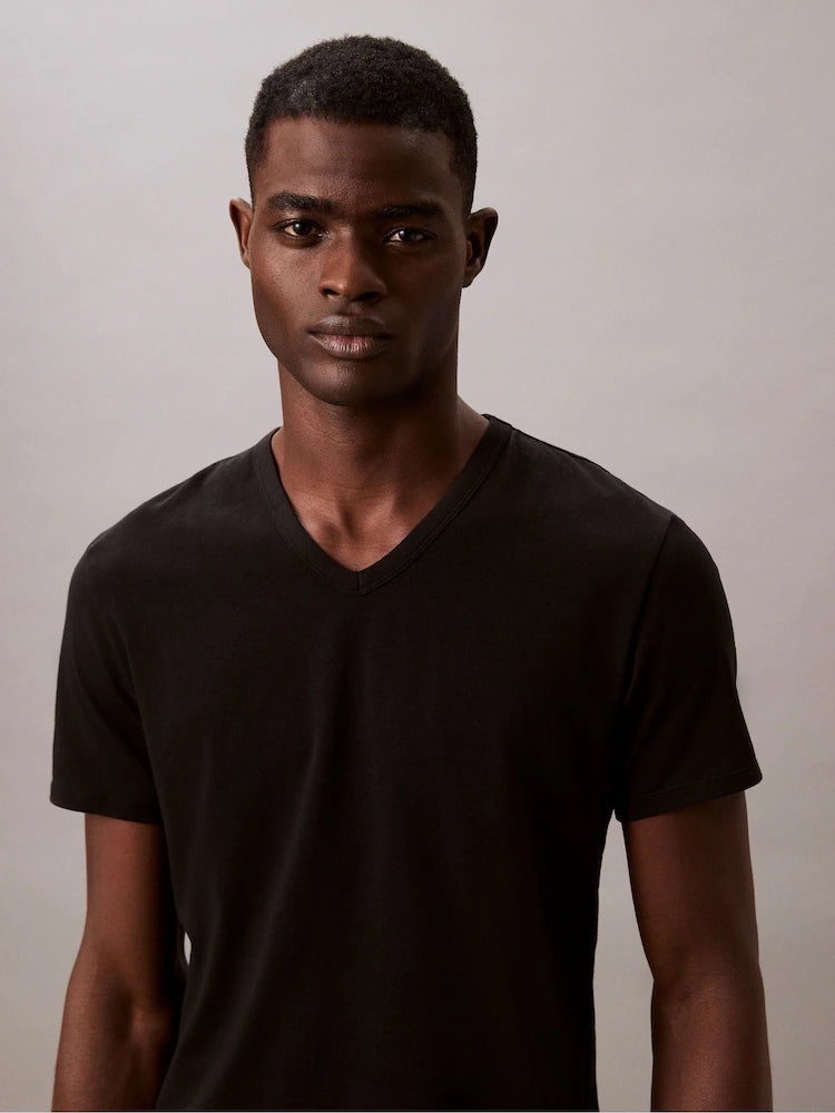 CALVIN KLEIN BLACK V NECK T-SHIRT FOR MEN